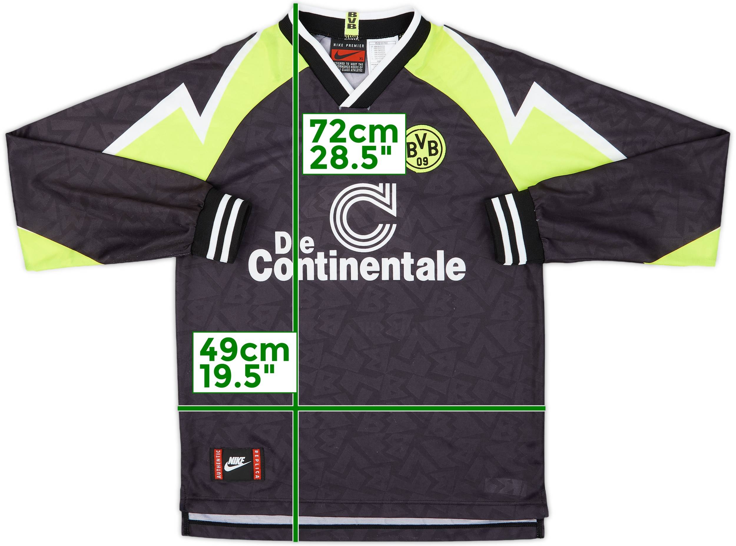 NIKE Borussia Dortmund 1995/96 サッカーシャツ 1995-96 Borussia Dortmund 'Deutscher Meister' Home Shirt - 9