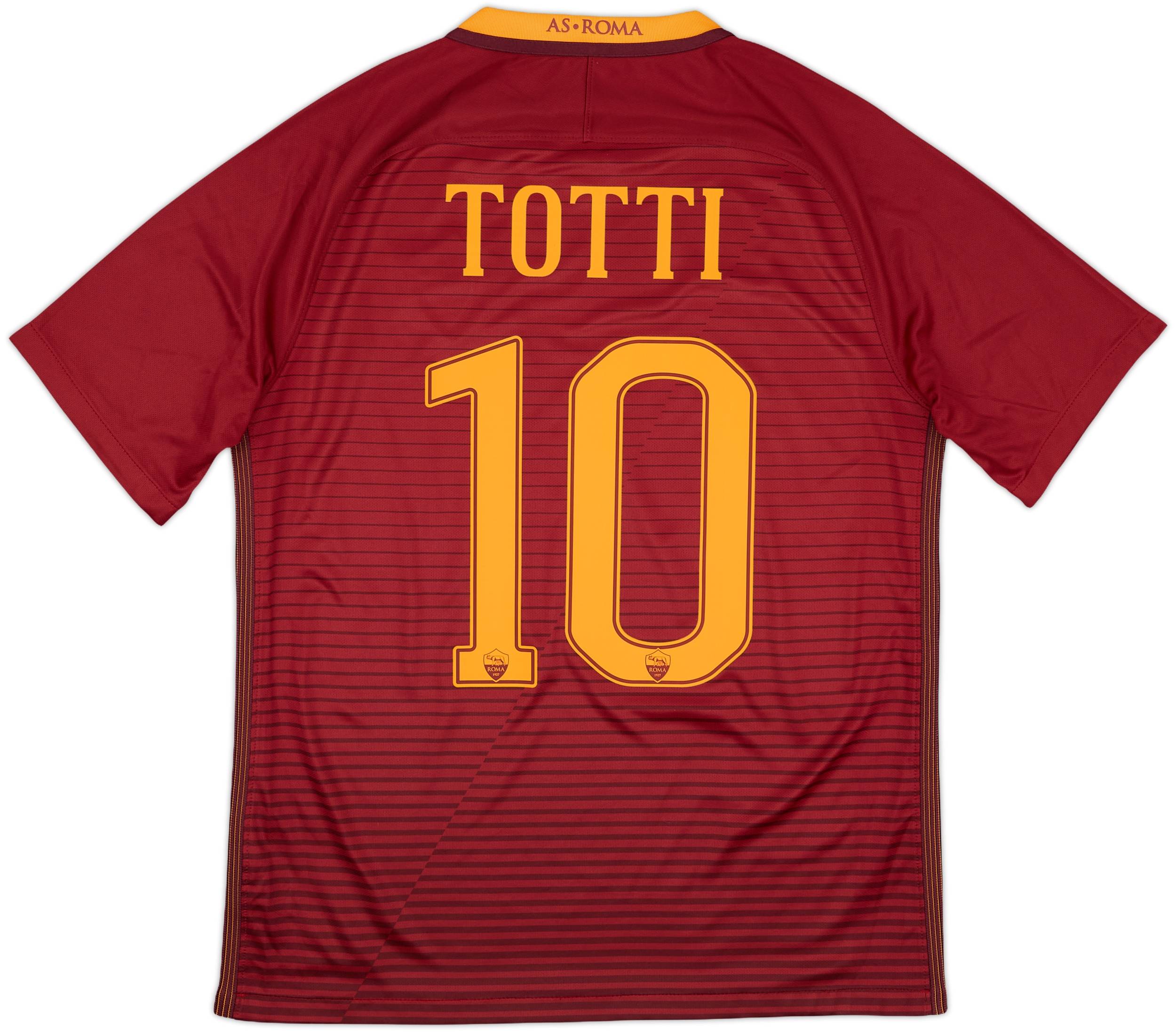 2016-17 Roma Home Shirt Totti #10 - 10/10 - (M)