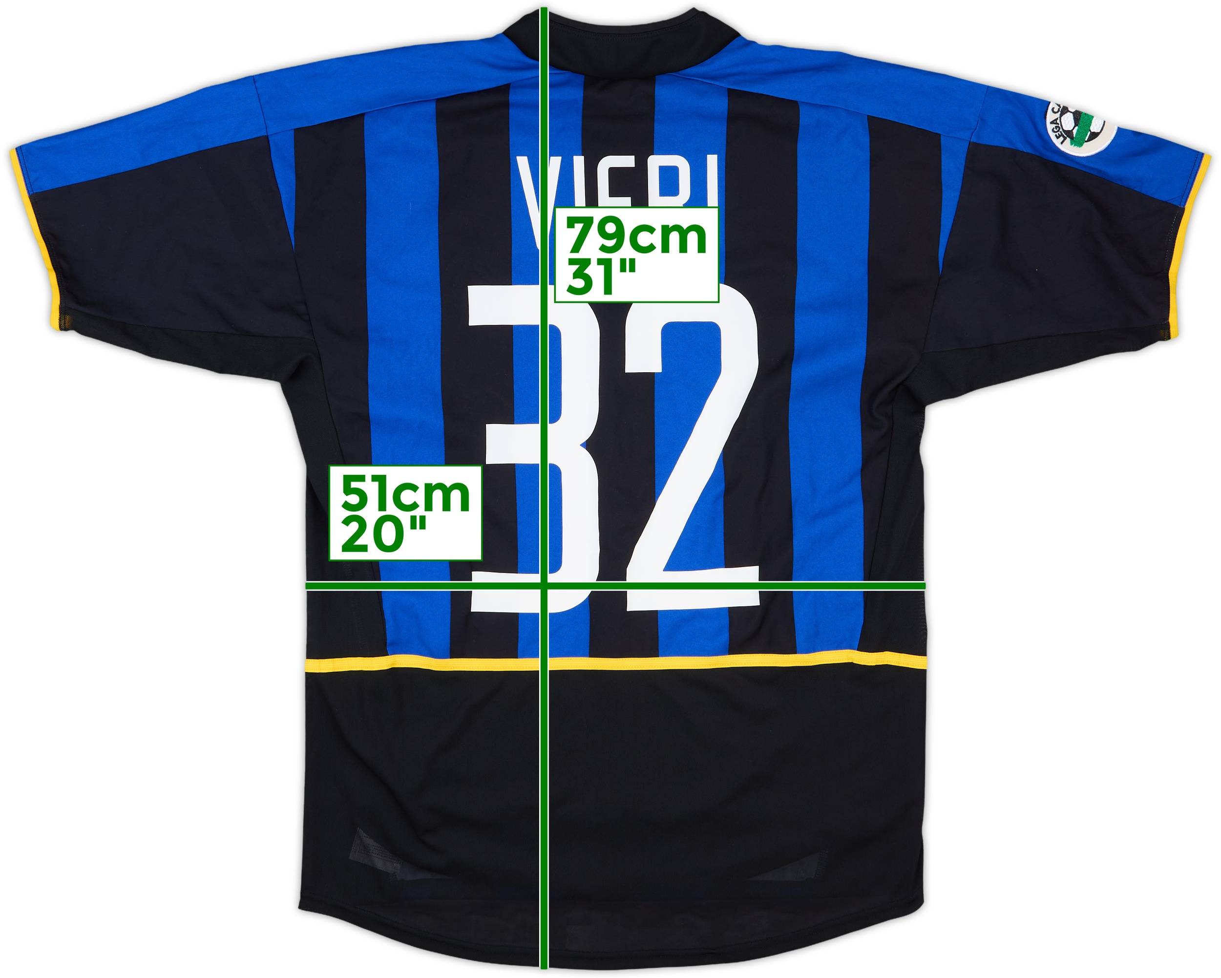 インテル・ミラン 01-02 No.32 VIERI 2002-03 Inter Milan Player Issue Home Shirt Vieri #32 - 9/10 - (M)