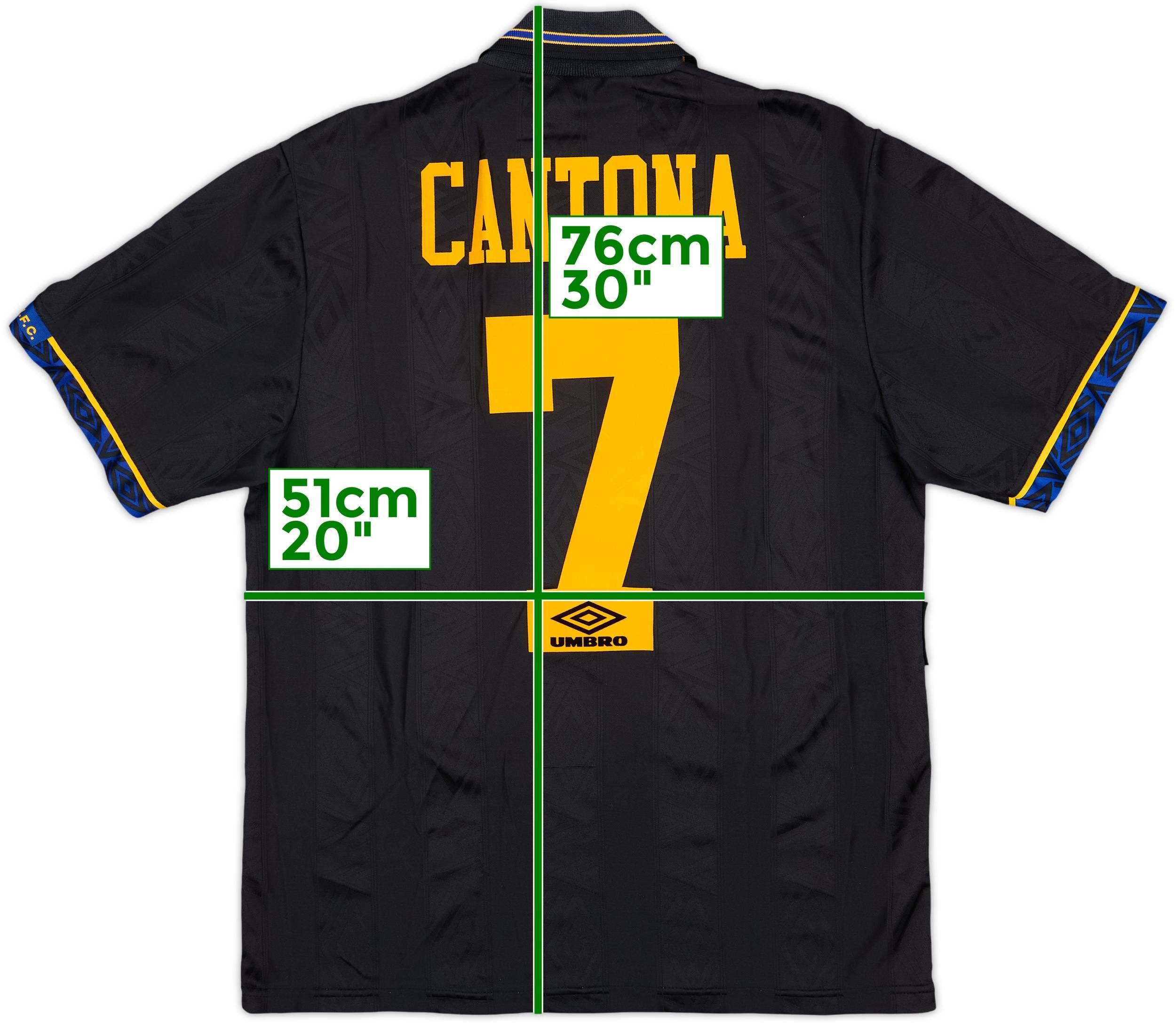 【93/95 Awayモデル】E・カントナ ＃７ マンチェスターユナイテッド 1993-95 Manchester United Away Shirt Cantona #7 - 8/10 - (M)