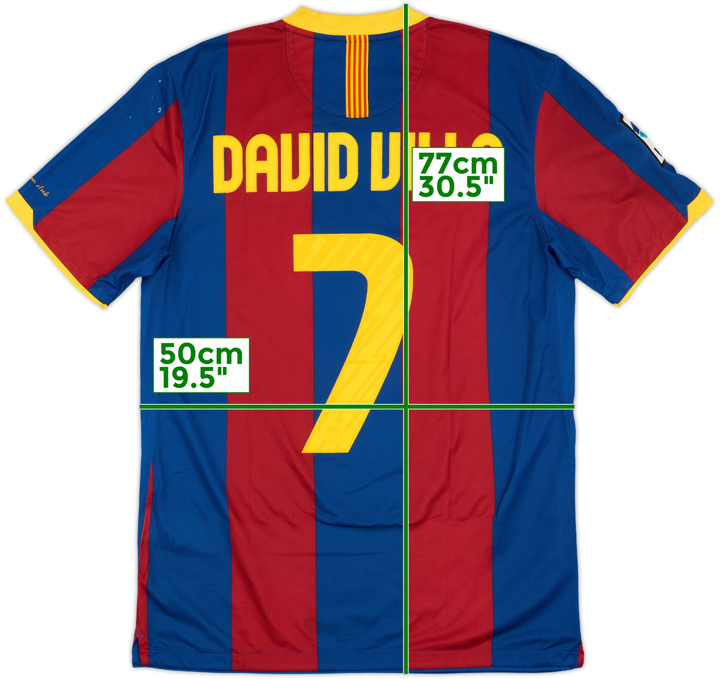 2010-11 Barcelona Home Shirt David Villa #7 - 8/10 - (M)