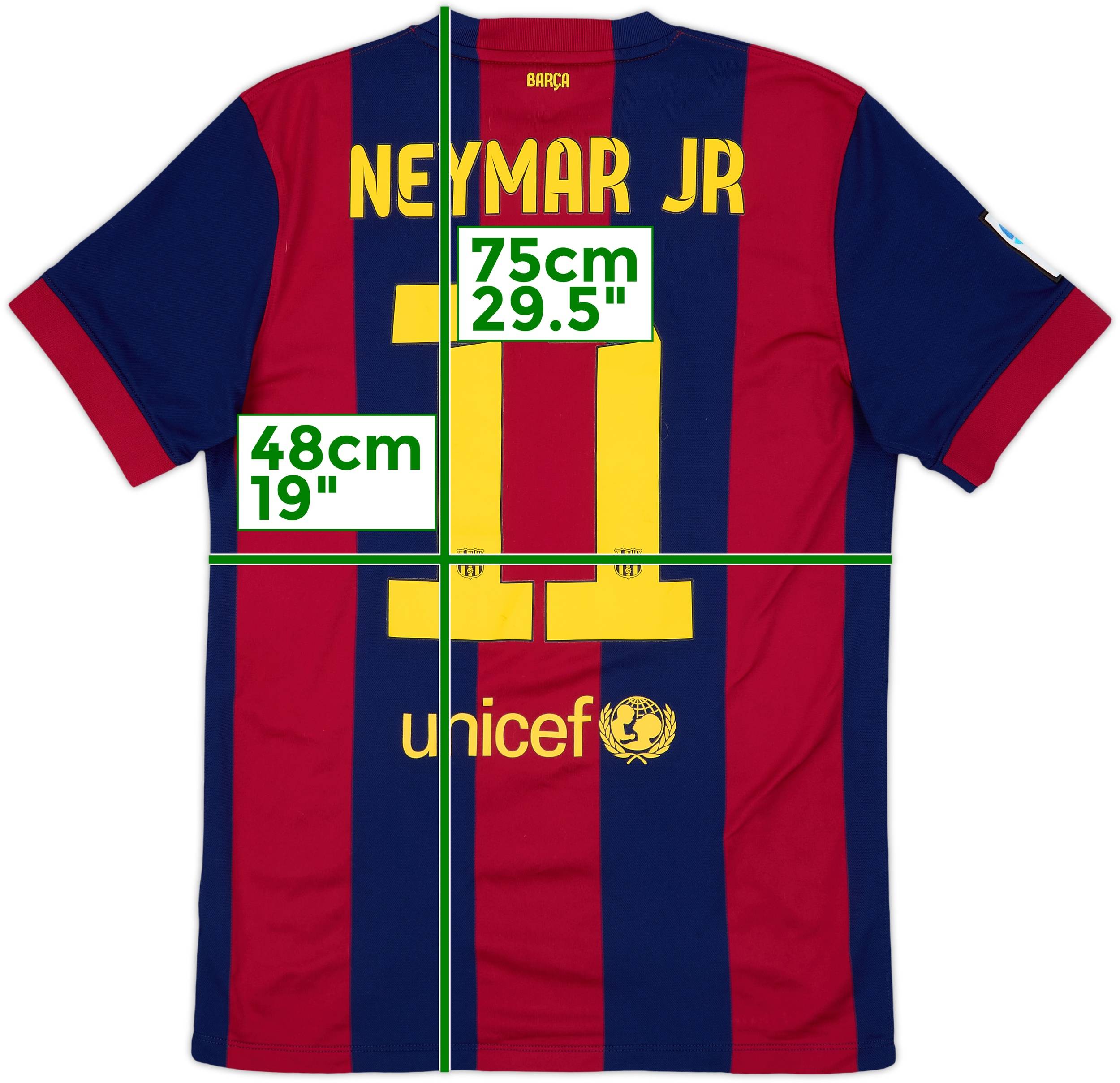 2014-15 Barcelona Home Shirt Neymar Jr #11 - 8/10 - (M)