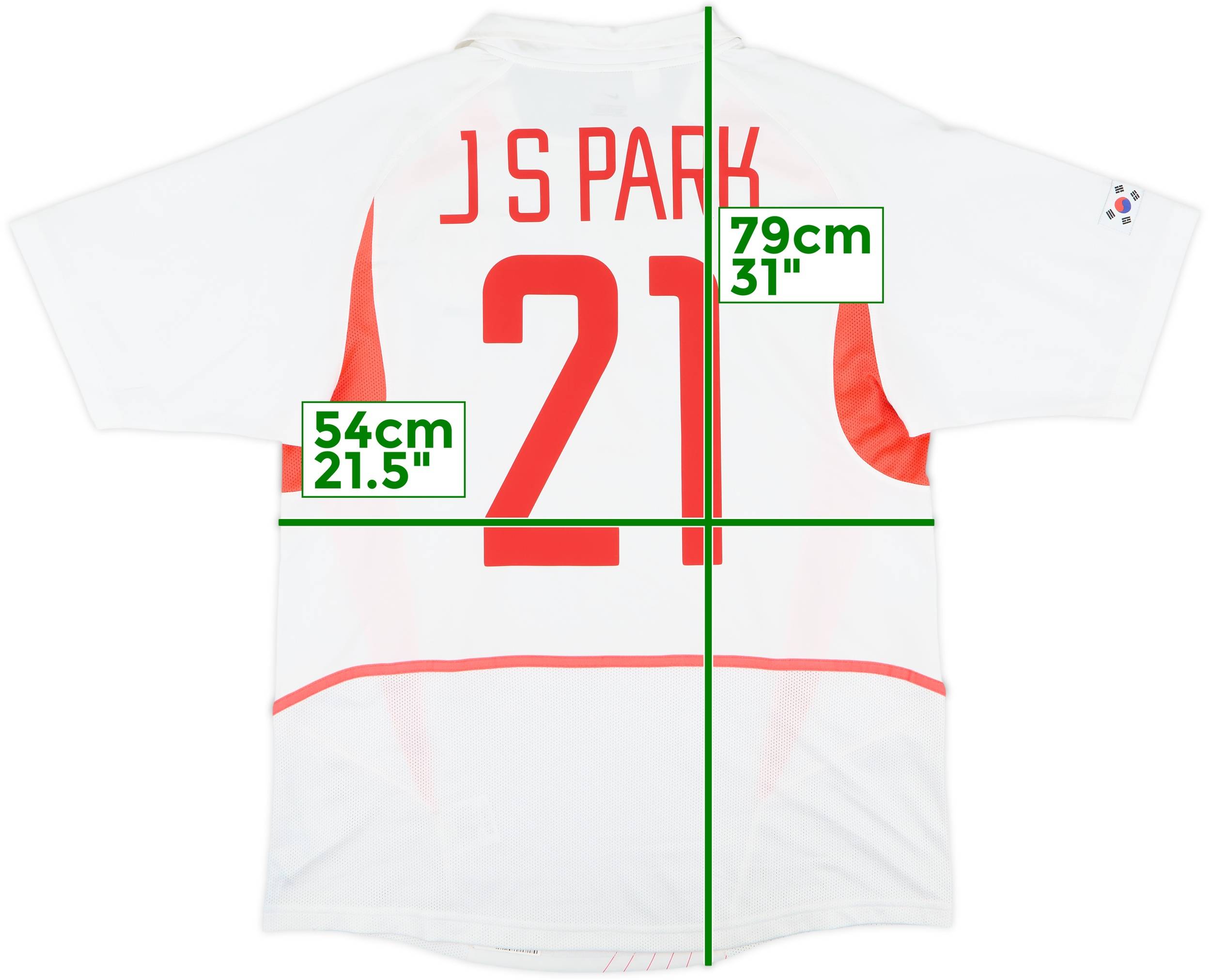 2002-03 South Korea Away Shirt J S Park #21 - 8/10 - (L)