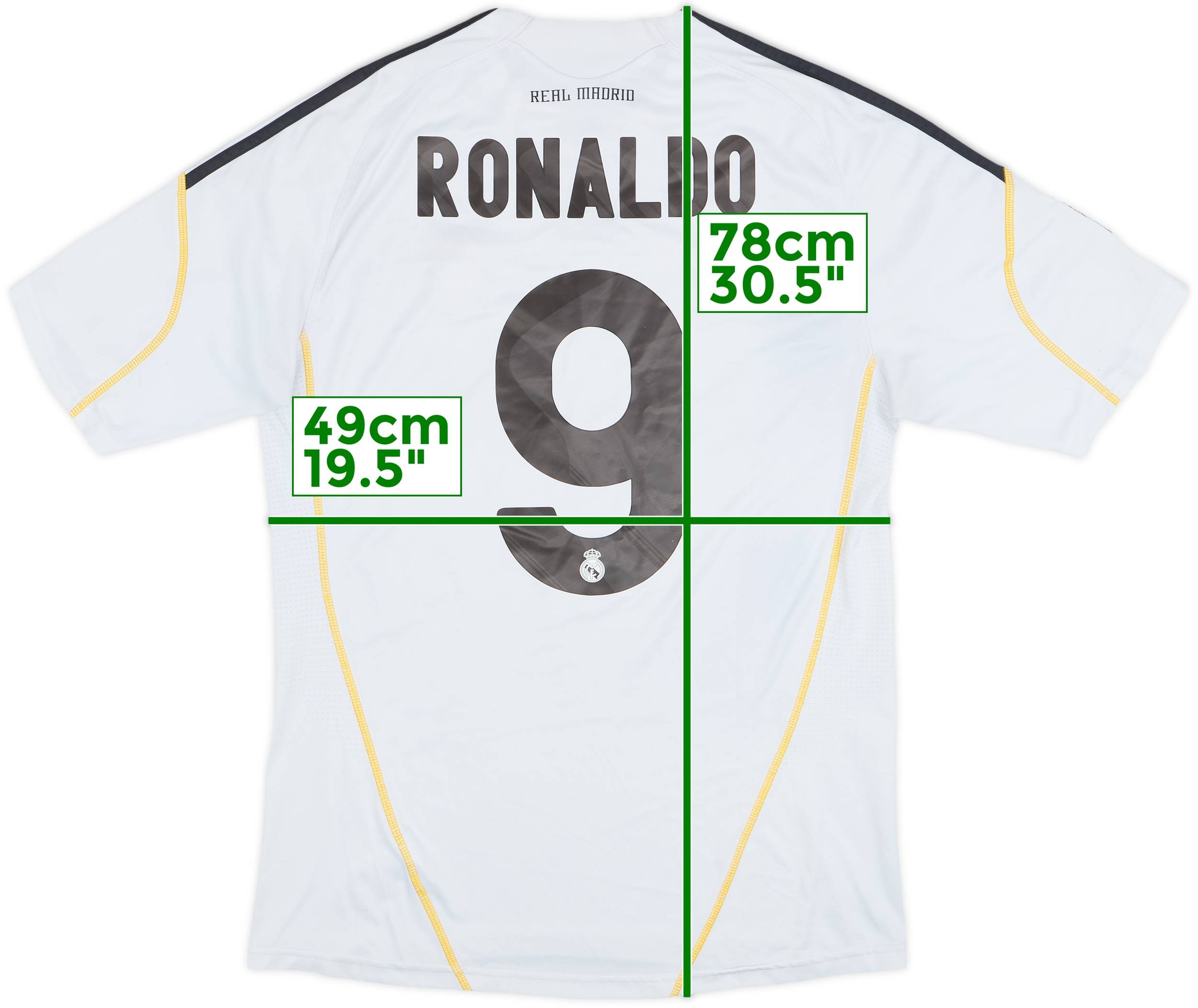 2009-10 Real Madrid Home Shirt Ronaldo #9 - 7/10 - (M)
