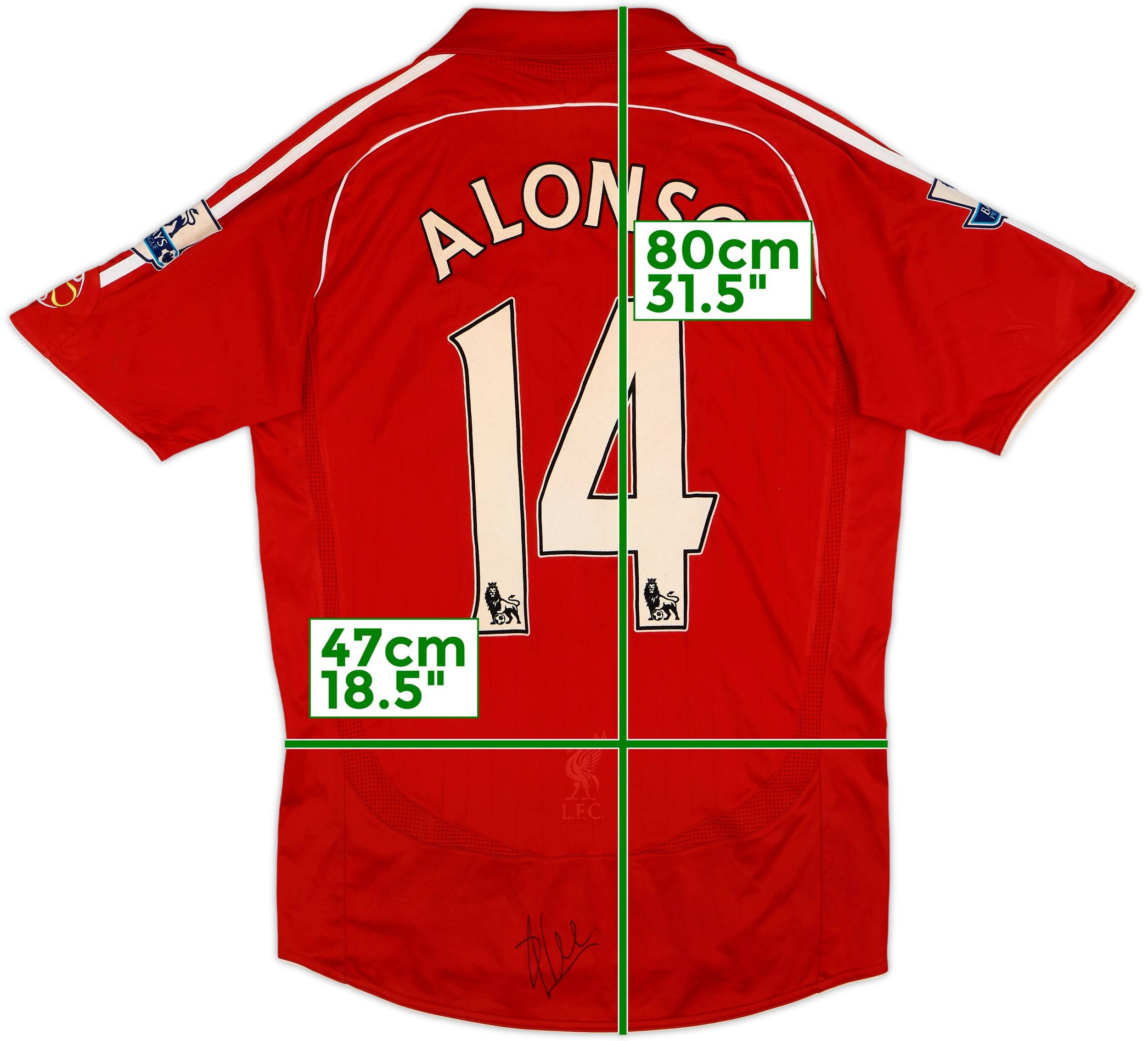 2006-08 Liverpool Signed Home Shirt Alonso #14 - 8/10 - (S)