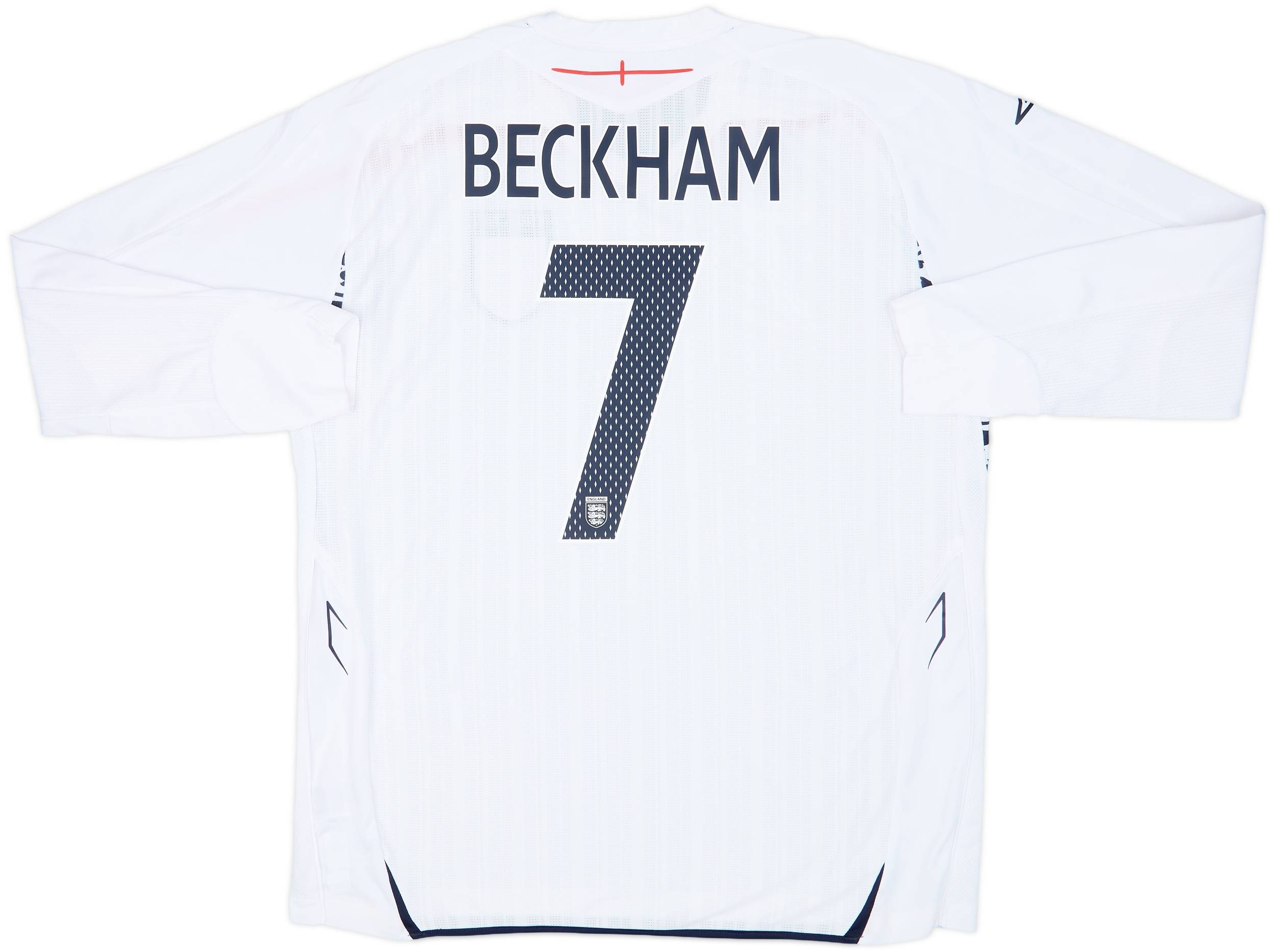 BECKHAM ユニフォームセットアップ 2007-09 England Home L/S Shirt Beckham #7 - 6/10 - (XL)