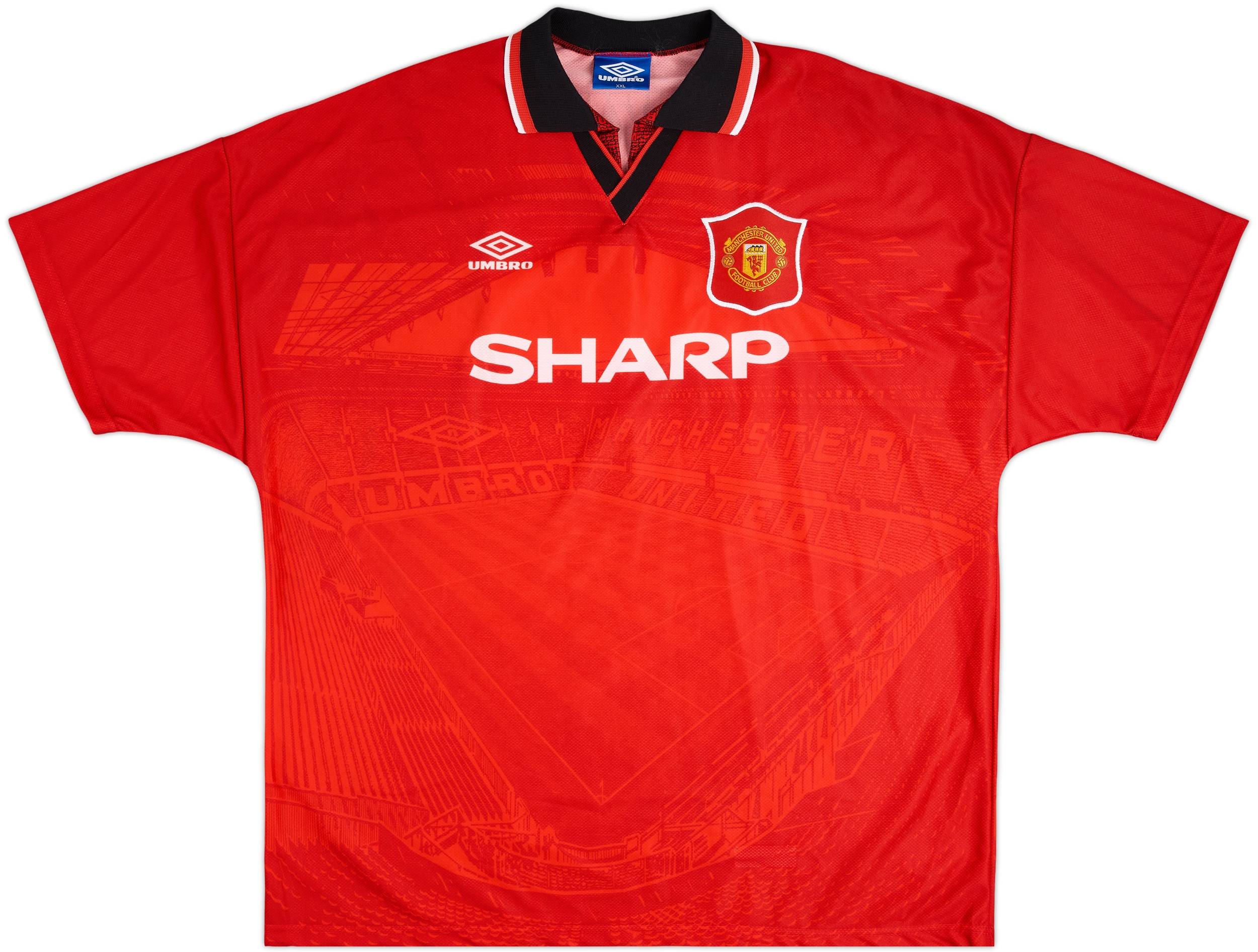 1994-96 Manchester United Home Shirt Beckham #24 - 7/10 - (XXL)