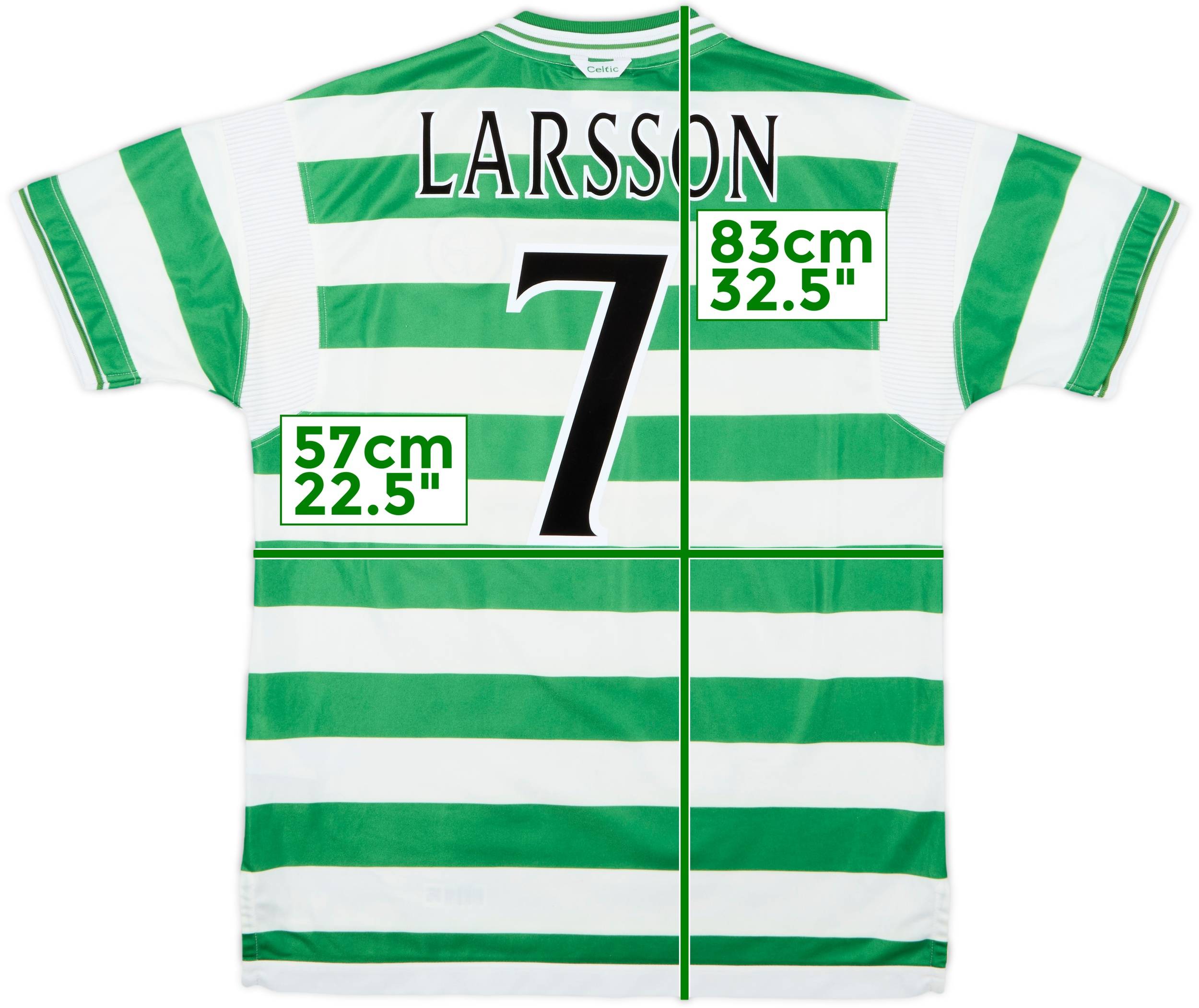 1999-01 Celtic Home Shirt Larsson #7 - 8/10 - (XL)