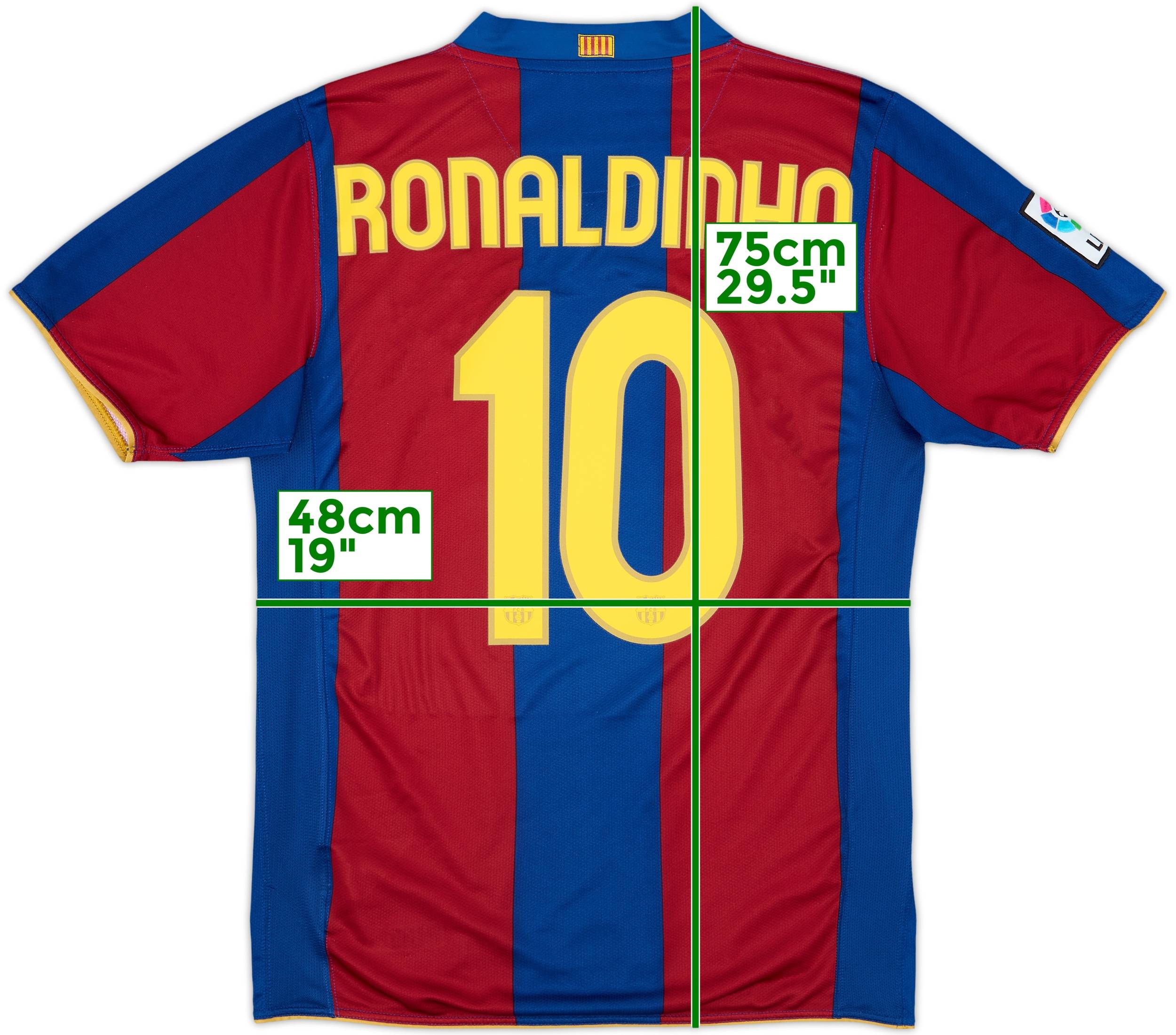 2007-08 Barcelona Home Shirt Ronaldinho #10 - 7/10 - (M)