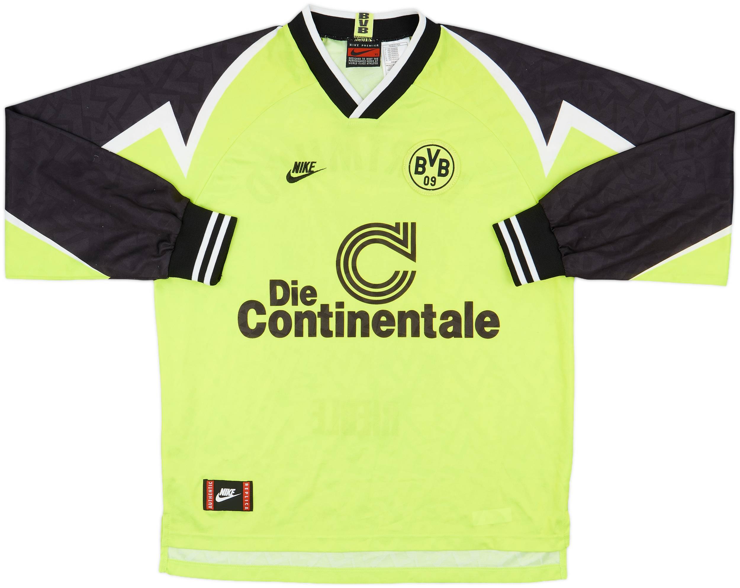 1995-96 Borussia Dortmund Home L/S Shirt Riedle #13 - 5/10 - (XL)