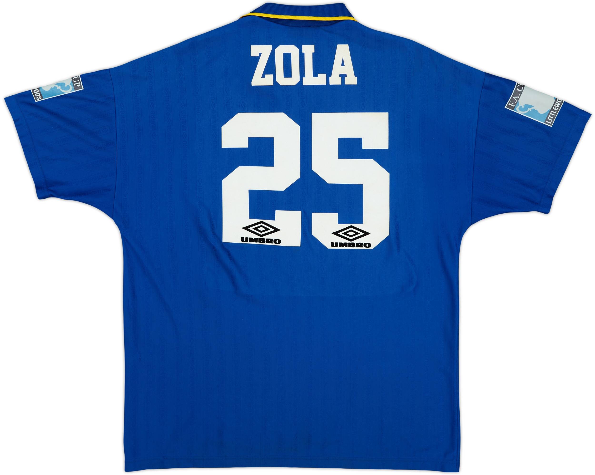1995-97 Chelsea 'FA Cup Final' Home Shirt Zola #25 - 6/10 - (XL)