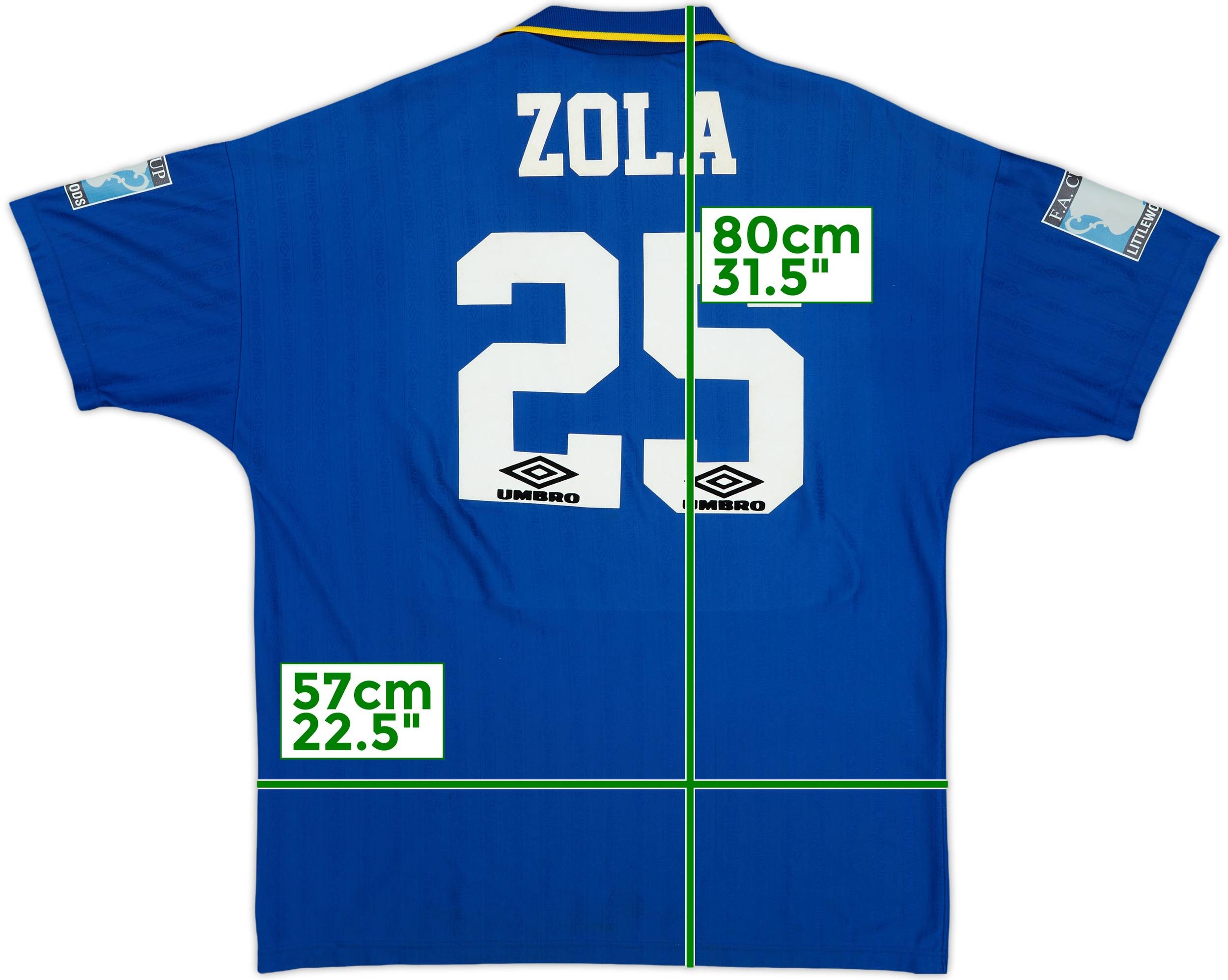 zola  1995-97 Chelsea 'FA Cup Final' Home Shirt Zola #25 - 6/10 - (XL)