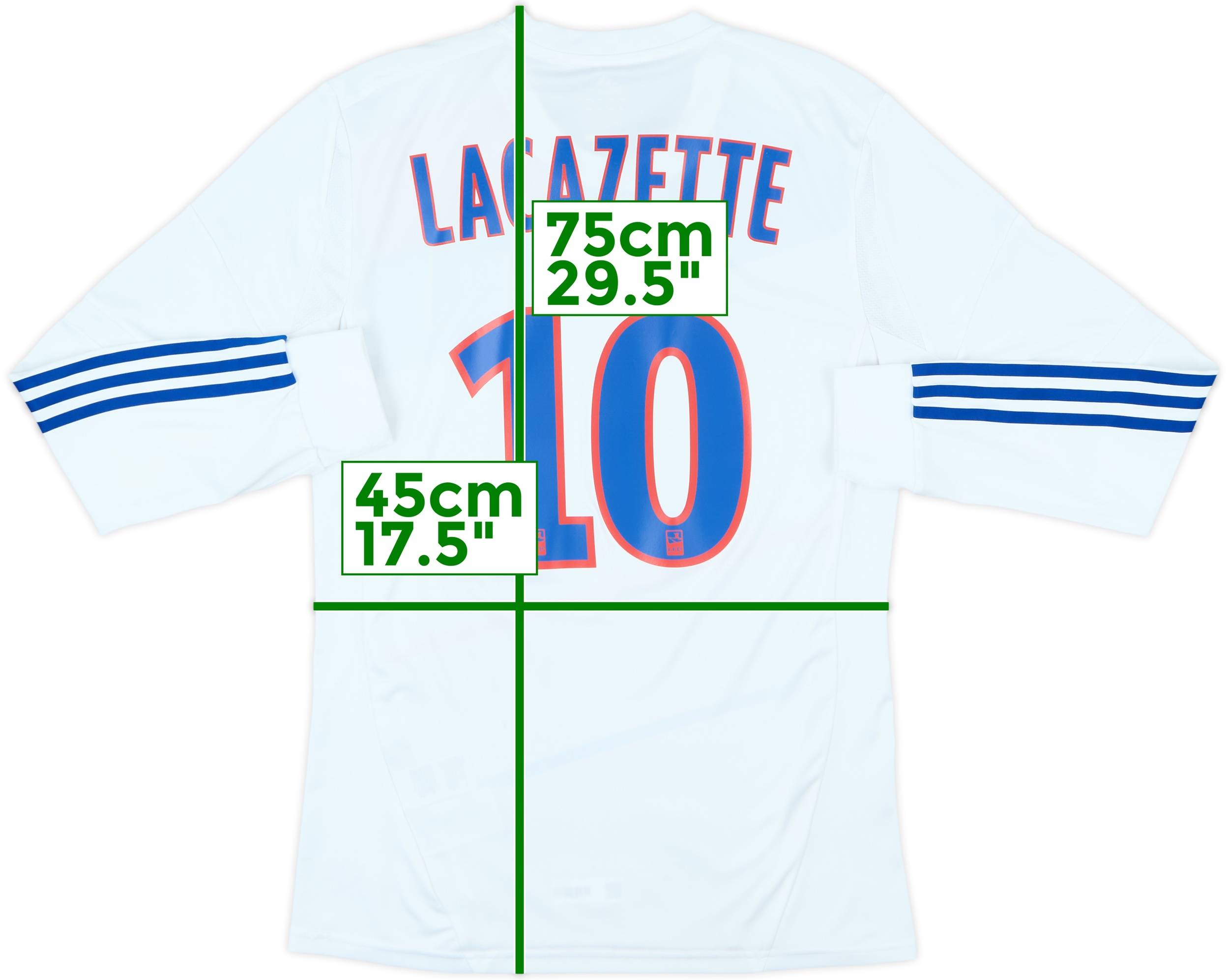 2012-13 Lyon Home Player Issue L/S Shirt Lacazette #10 (M)