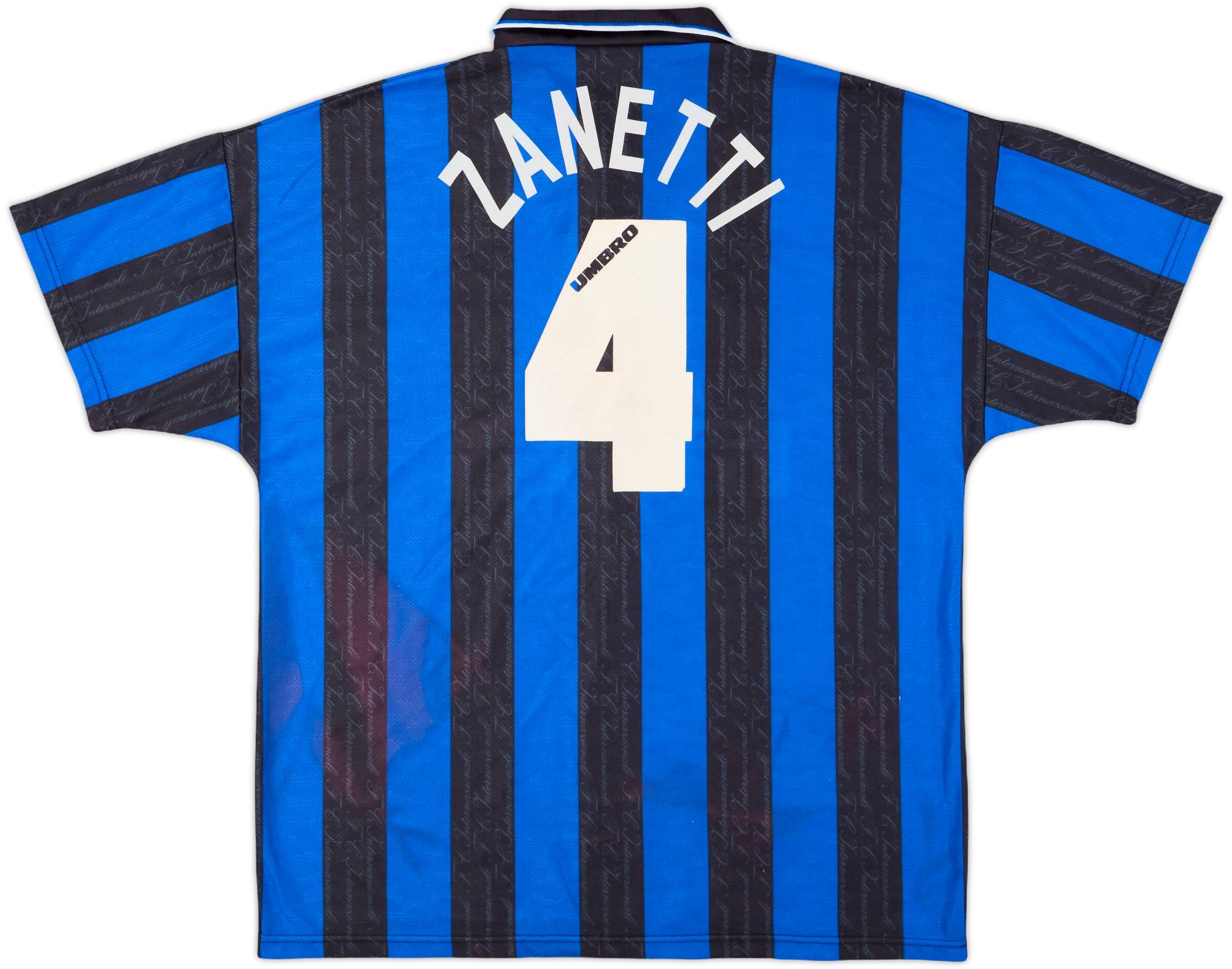 1996-97 Inter Milan Home Shirt Zanetti #4 - 8/10 - (XL)