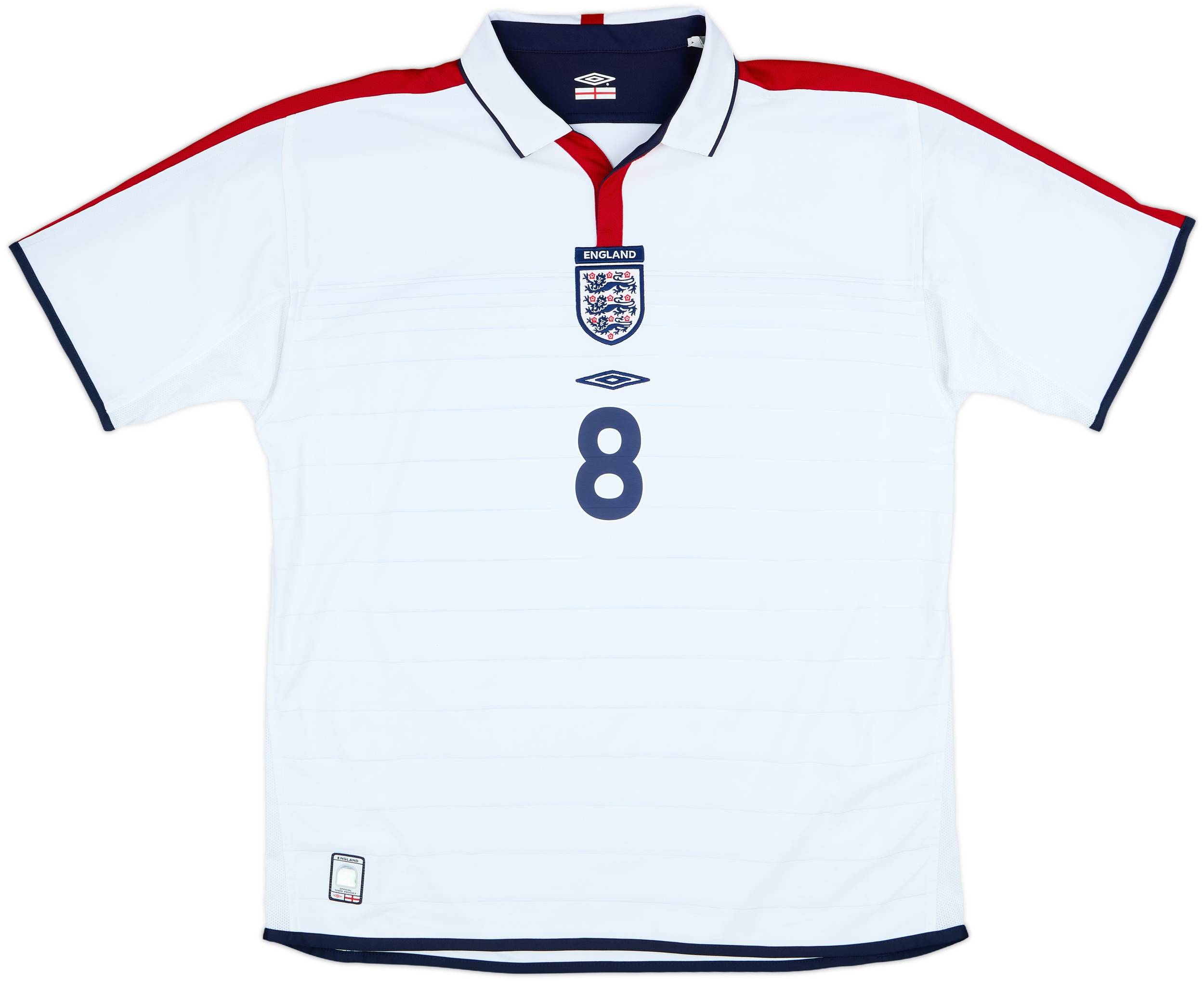 2003-05 England Home Shirt Scholes #8 - 9/10 - (XL)