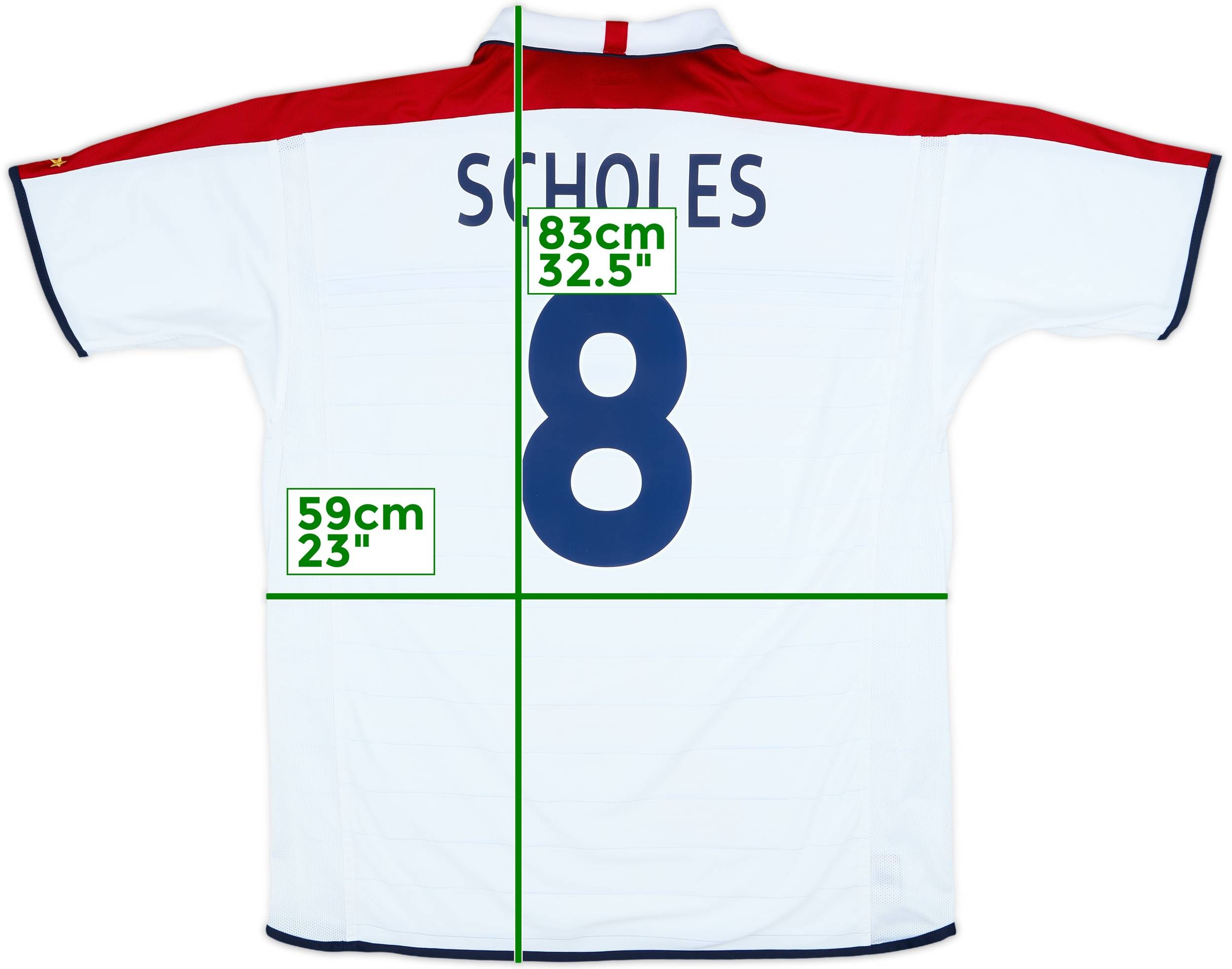 2003-05 England Home Shirt Scholes #8 - 9/10 - (XL)