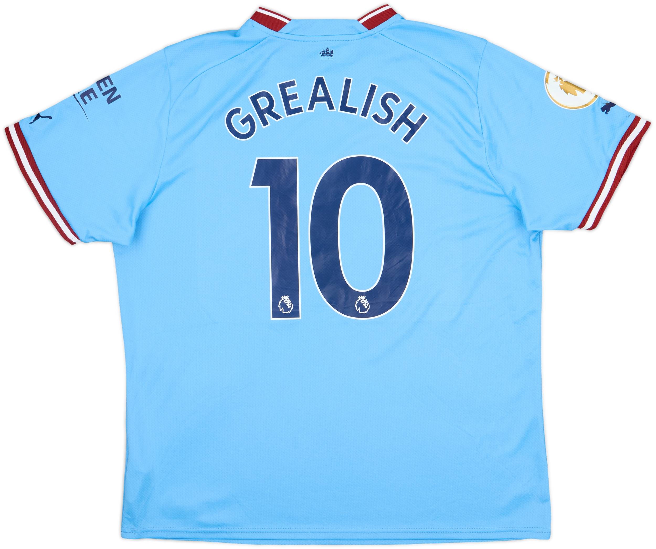 マンチェスター・シティ GREALISH 10番 シャツ 2022-23 Manchester City Home Shirt Grealish #10 - 7/10 - (XL)
