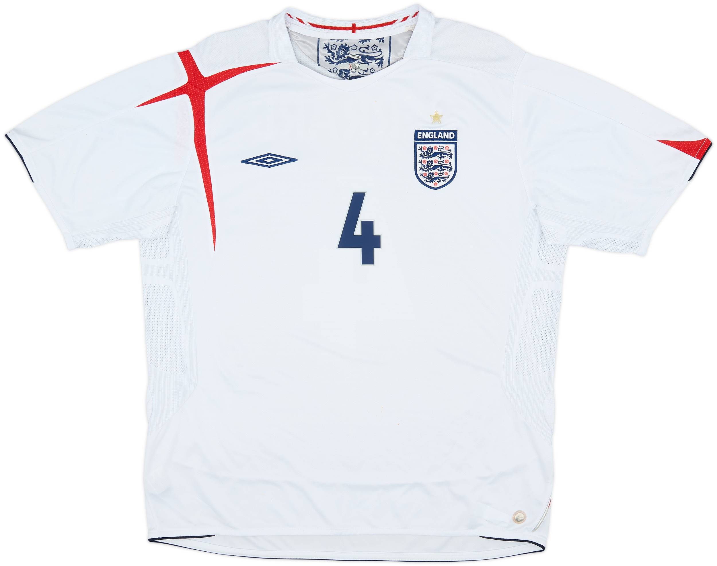 2005-07 England Home Shirt Gerrard #4 - 6/10 - (XL)