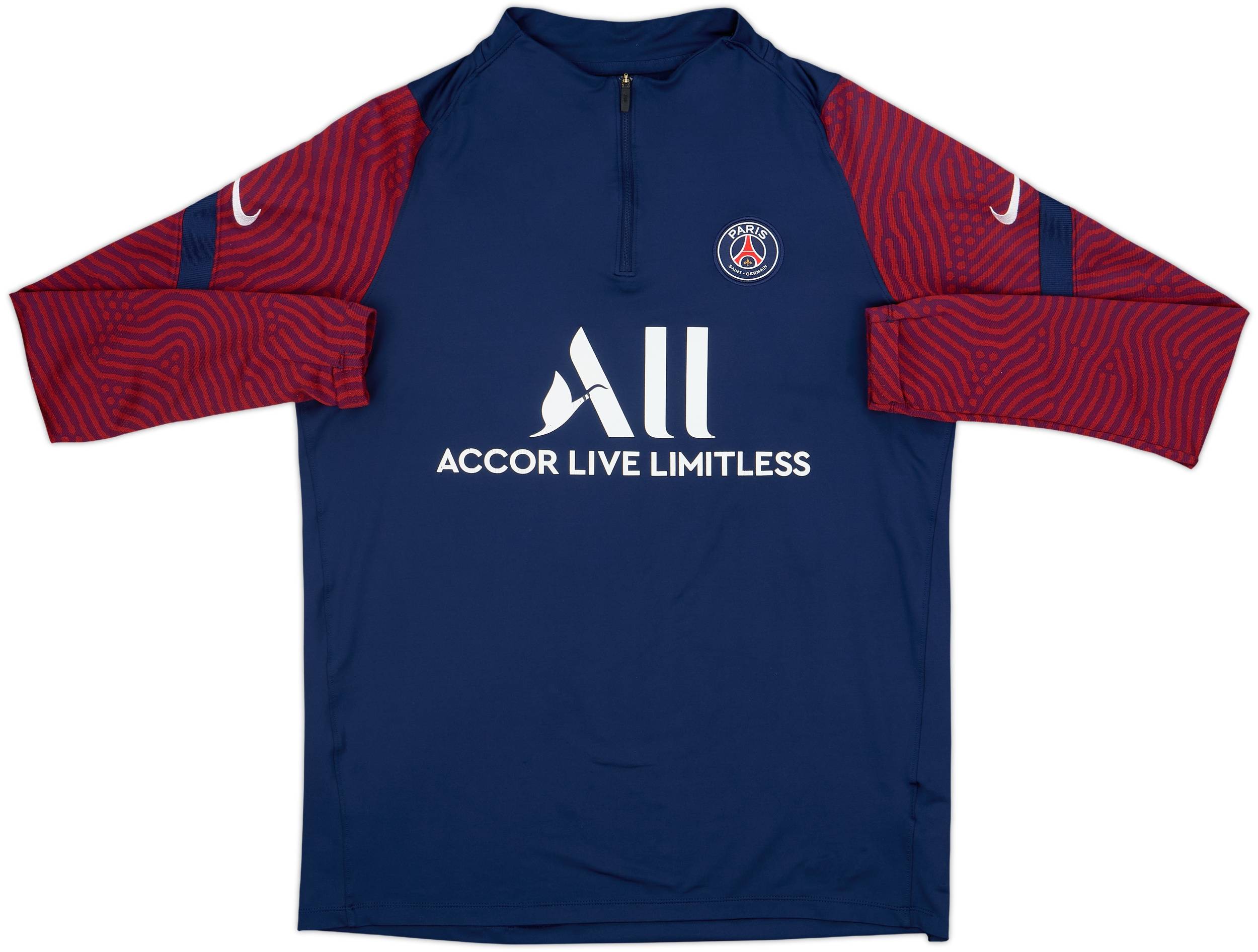 2020-21 Paris Saint-Germain Nike 1/4 Zip Training Top - 7/10 - (L)