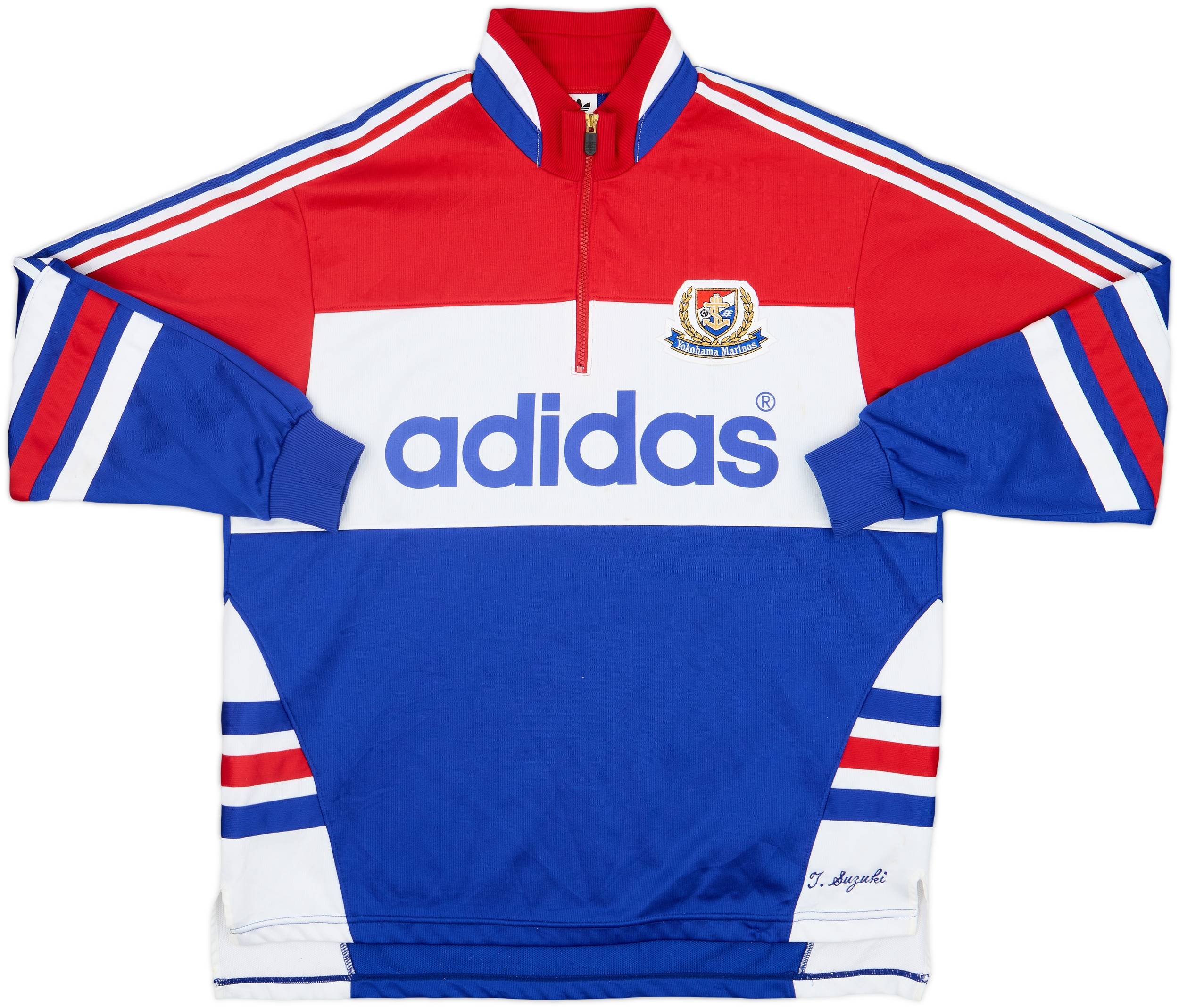 1992 Yokohama Marinos adidas 1/4 Zip Training Top - 7/10 - (M/L)
