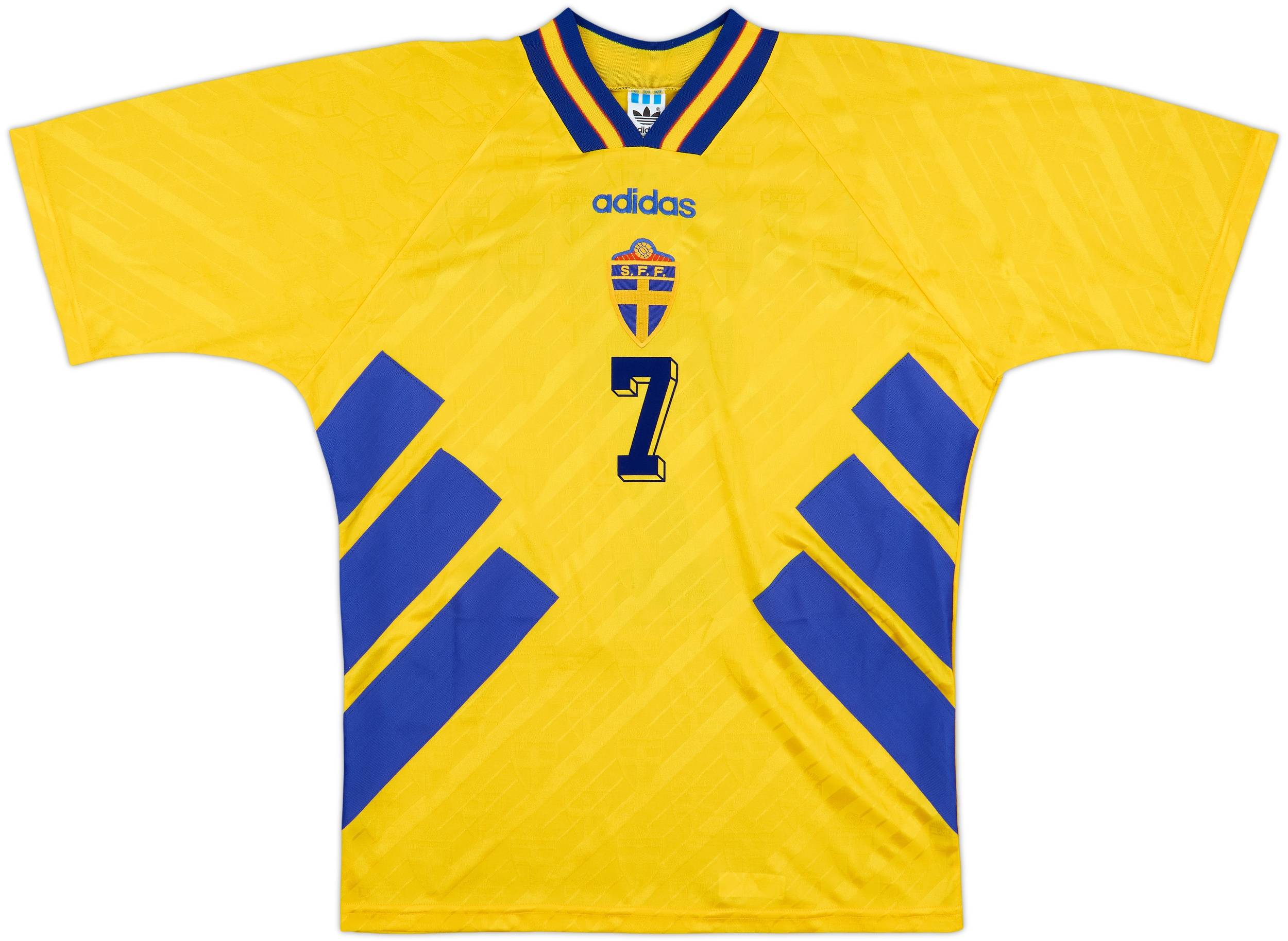1994-96 Sweden Home Shirt Larsson #7 - 9/10 - (M)