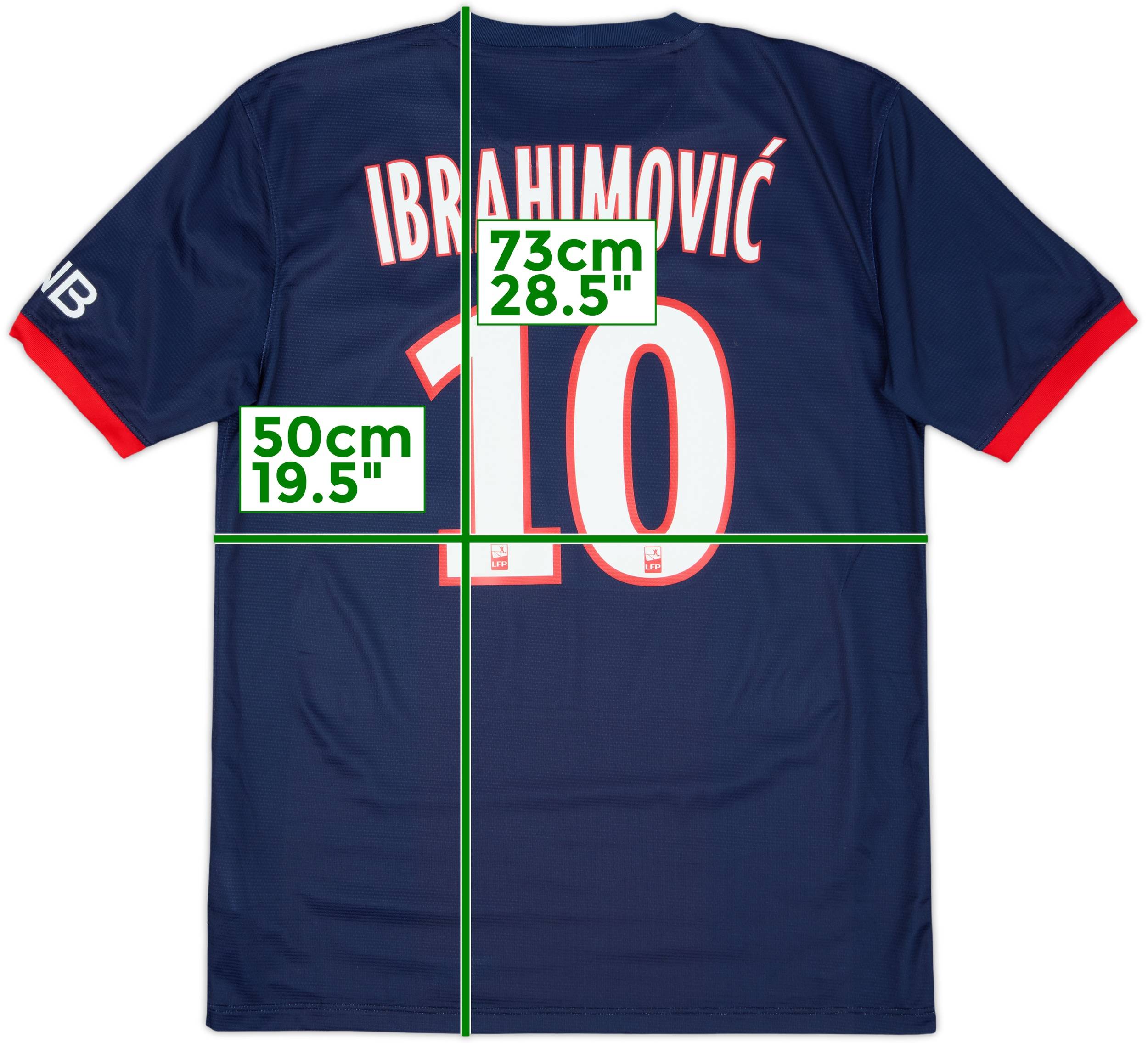 2013-14 Paris Saint-Germain Home Shirt Ibrahimovic #10 - 8/10 - (M)