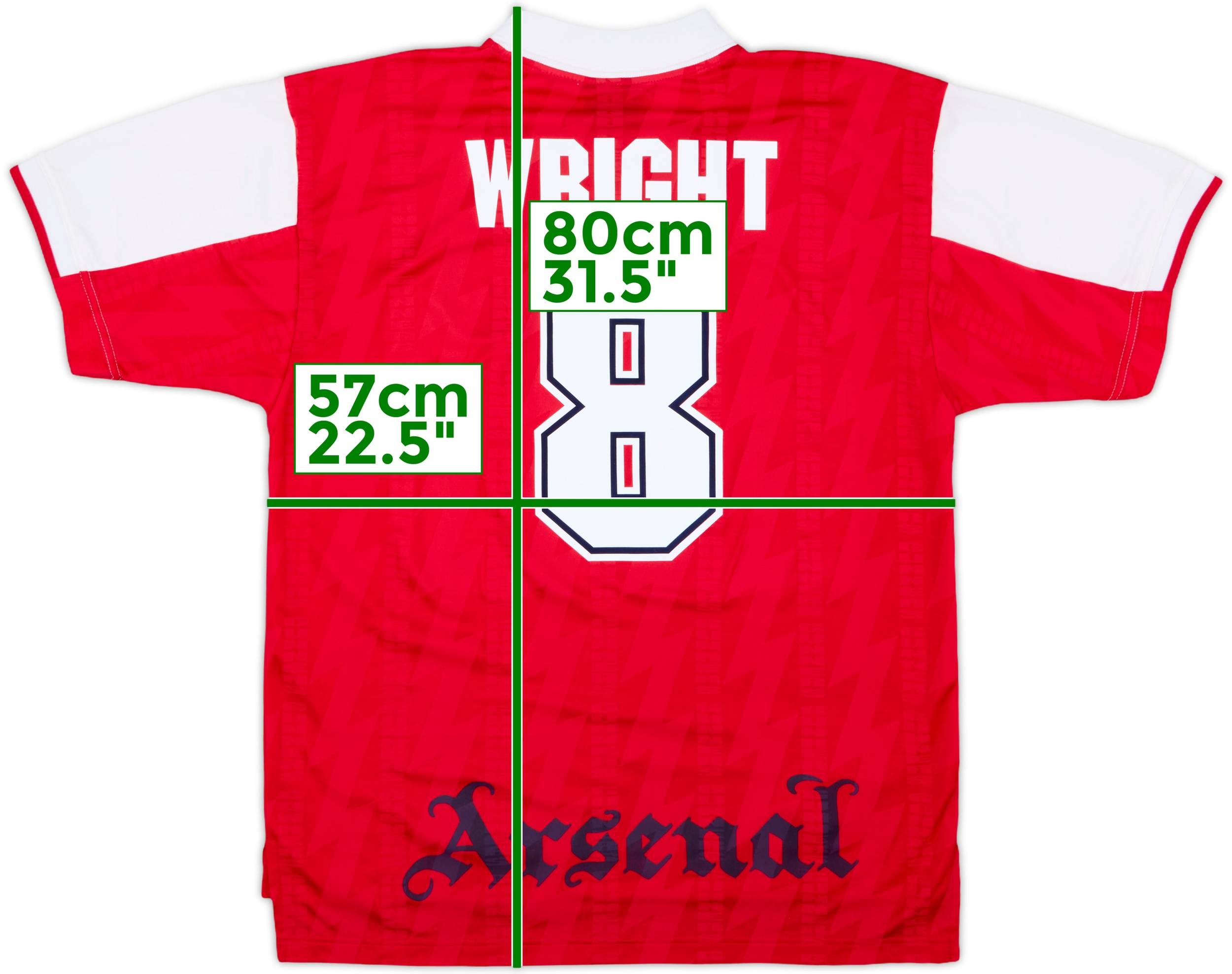 廃盤品　新品未使用！Arsenal 94 95 96  早い者勝ち！ 1994-96 Arsenal Home Shirt Wright #8 - 8/10 - (XL)