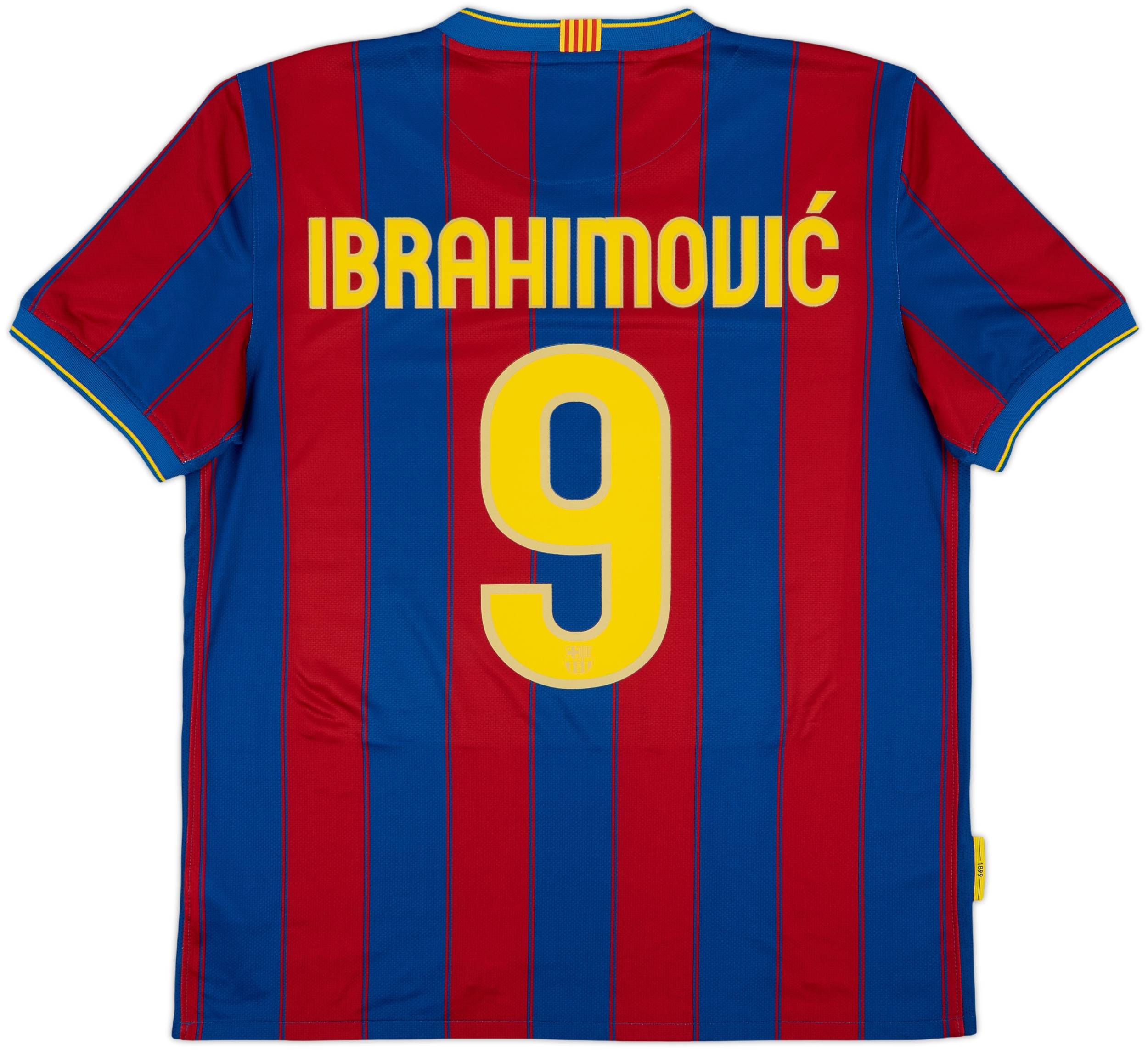 2009-10 Barcelona Home Shirt Ibrahimovic #9 - 9/10 - (L)