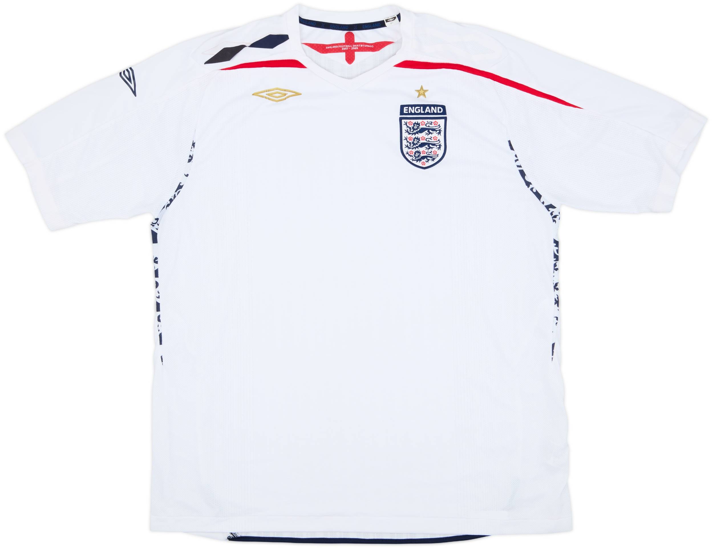 UMBRO EANGLAND ユニホーム 2007-09 England Home Shirt - 5/10 - (XXL)
