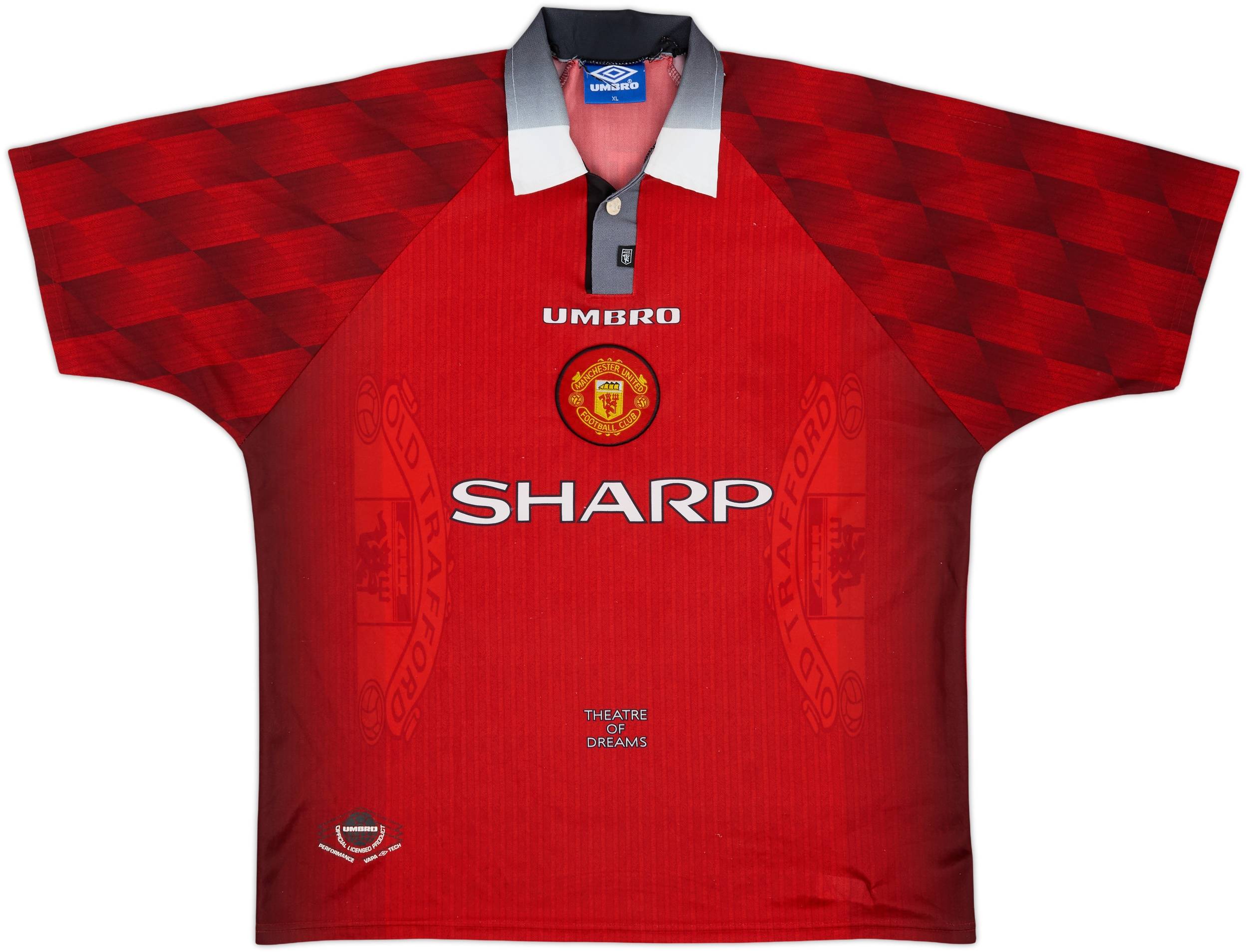 1996-98 Manchester United Home Shirt Cantona #7 - 8/10 - (XL)