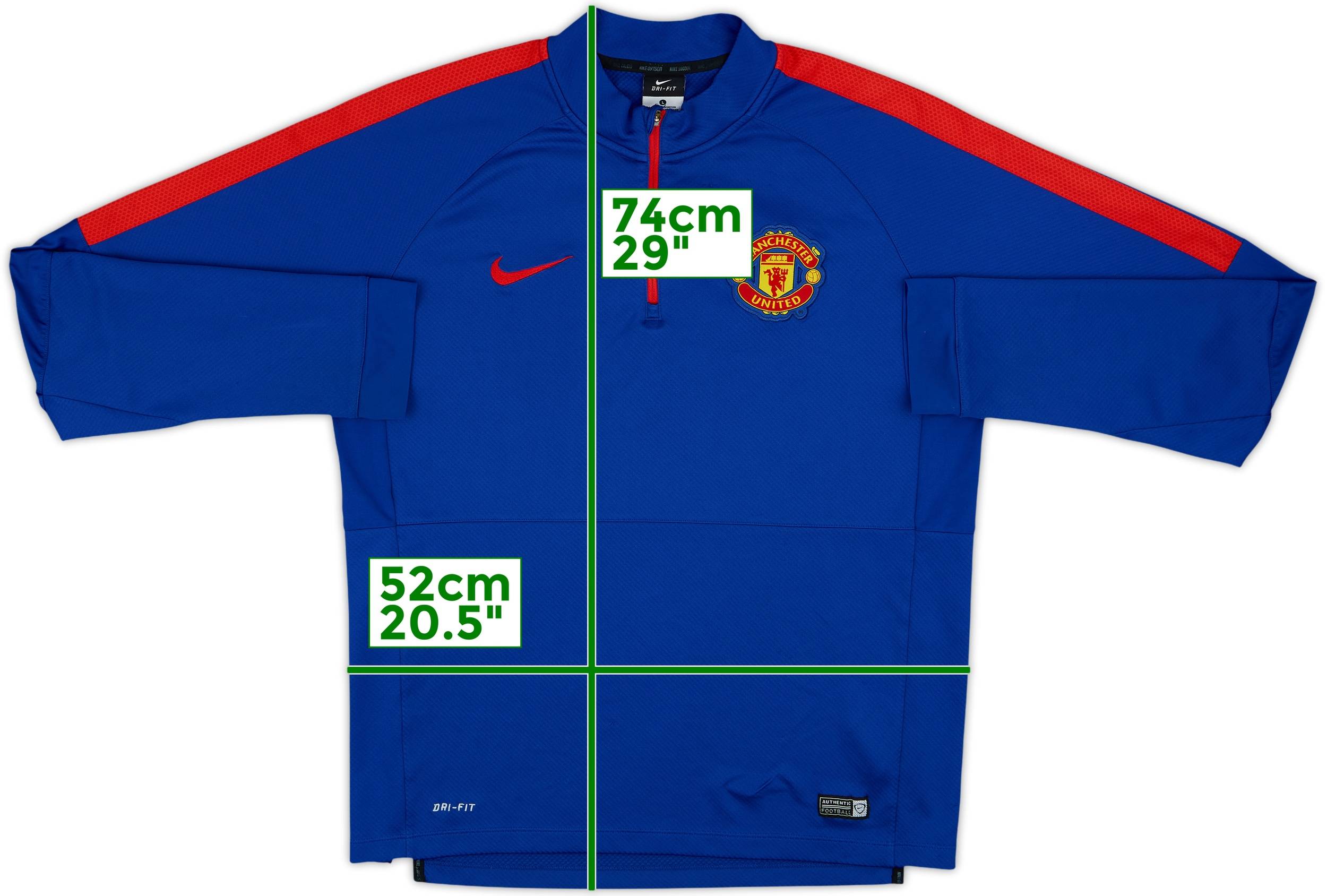 2014-15 Manchester United Nike 1/4 Zip Training Top - 7/10 - (L)