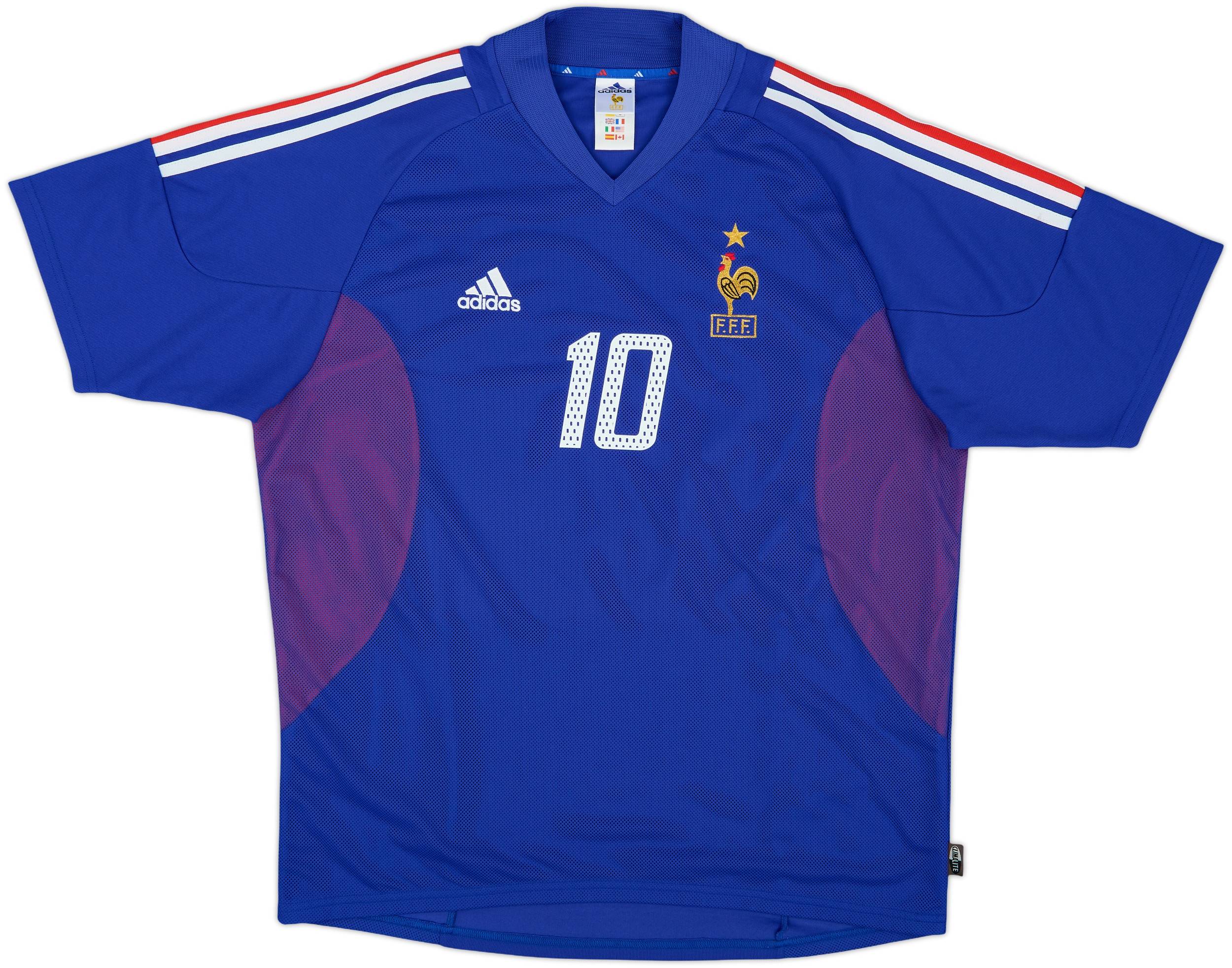 adidas ZIDANE 10 フランス代表 ユニフォーム 2002-04 France Home Shirt Zidane #10 - 8/10 - (L)