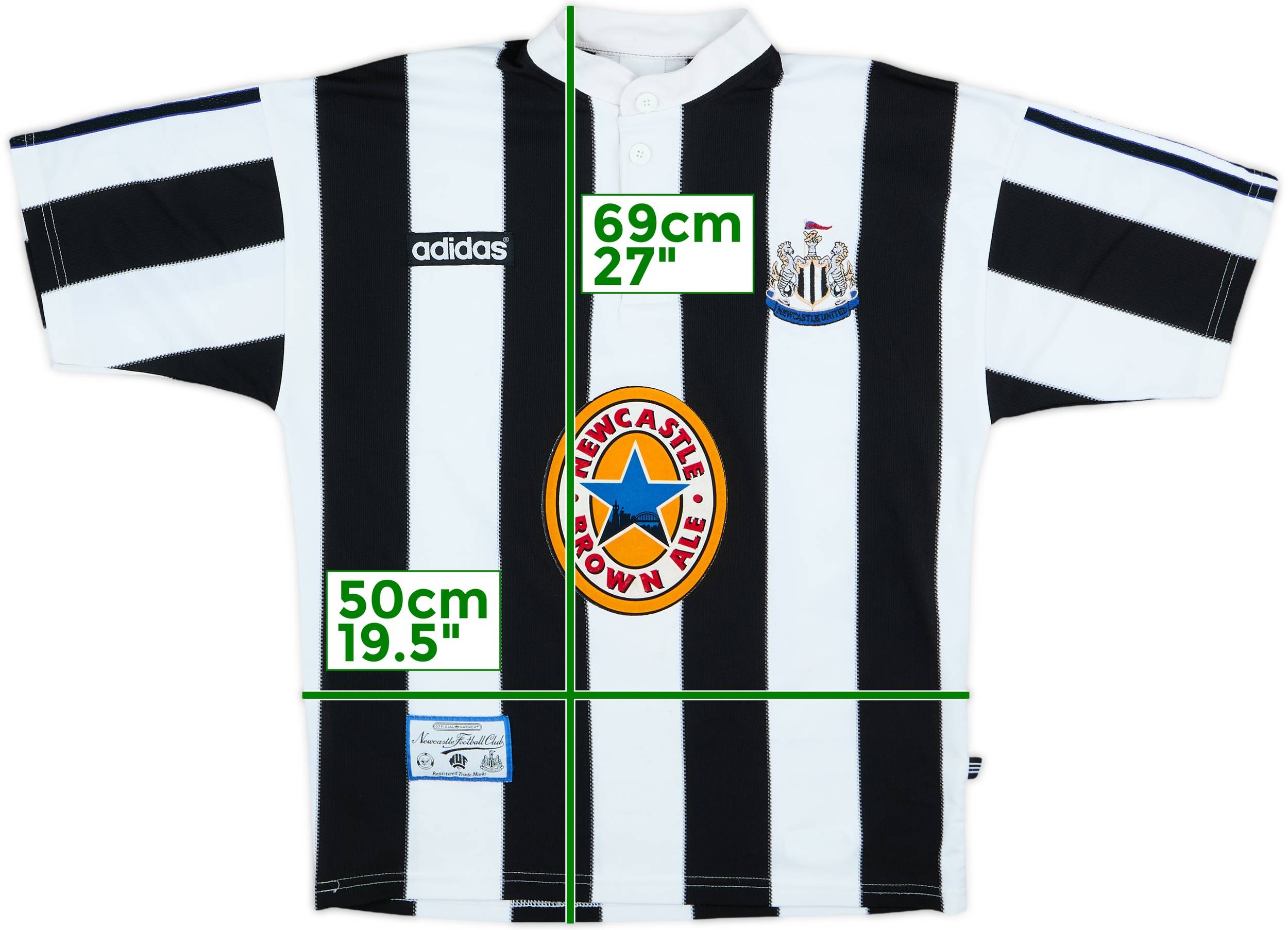 1995-97 Newcastle Home Shirt #9 - 8/10 - (M)