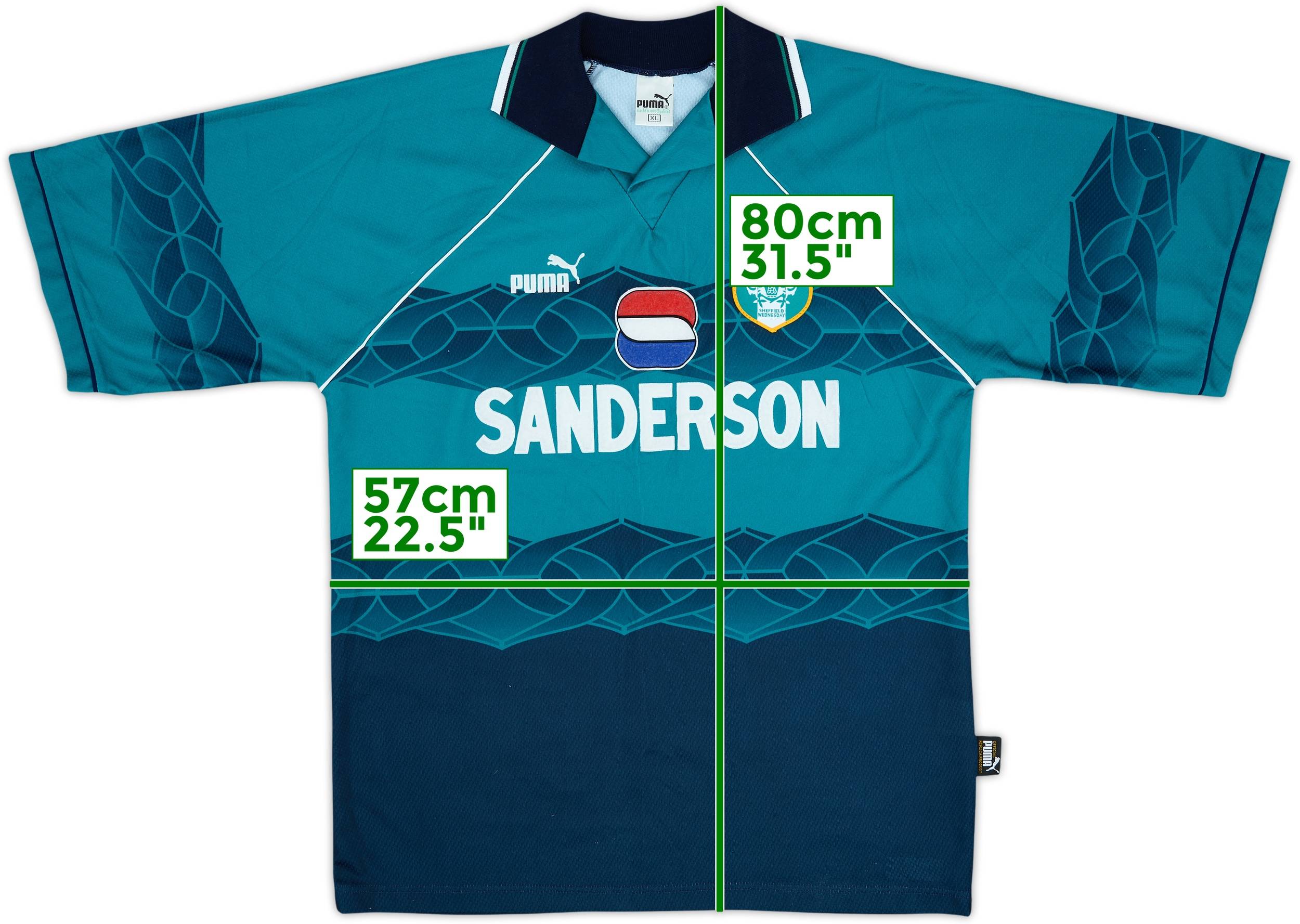 ウェア 93~95 sheffield wednesday PUMA away wear 1993-95 Sheffield Wednesday Puma Player Issue Away Shirt XL