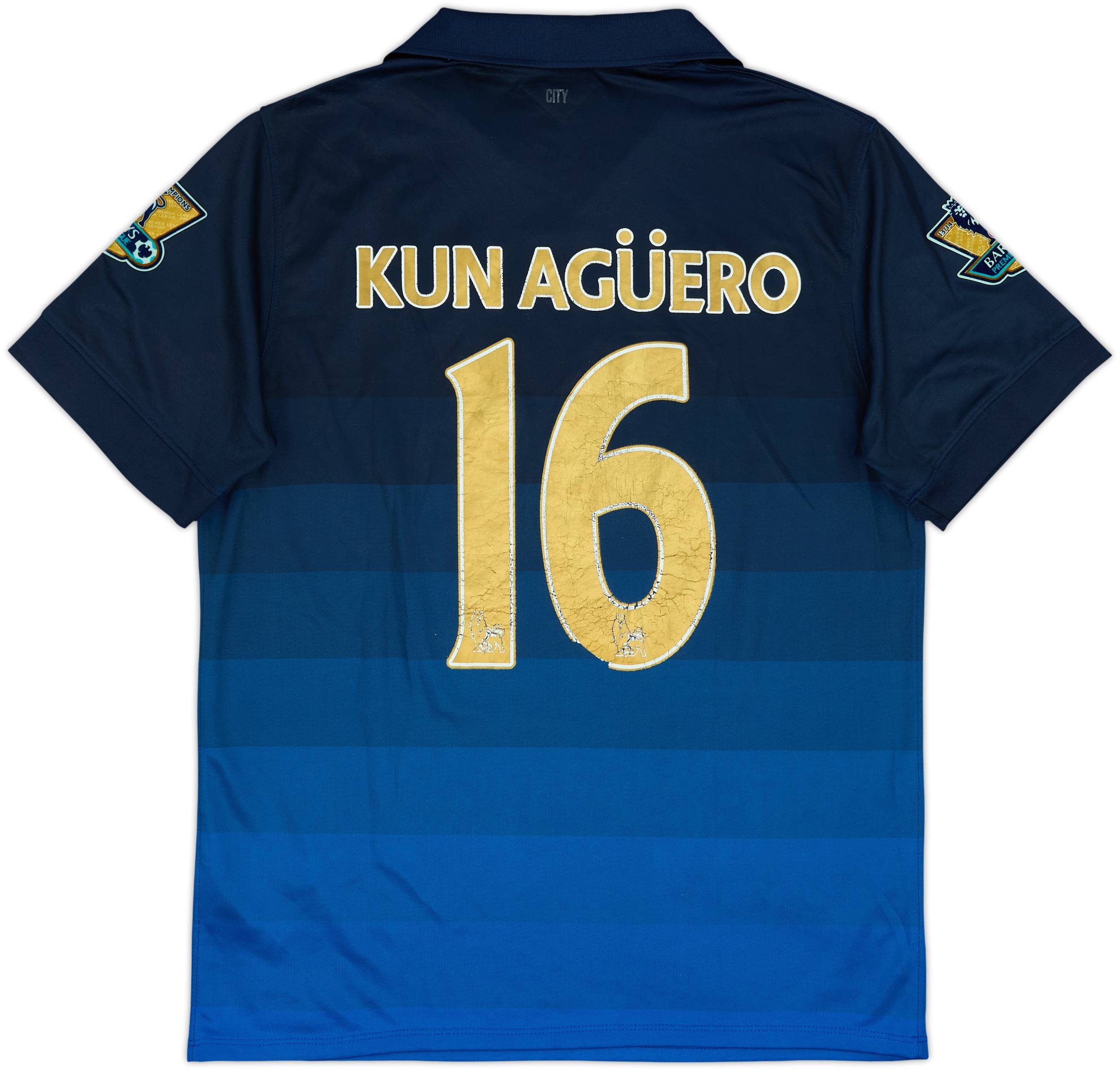 2014-15 Manchester City Away Shirt Kun Aguero #16 - 5/10 - (XL), image size:2500x2390