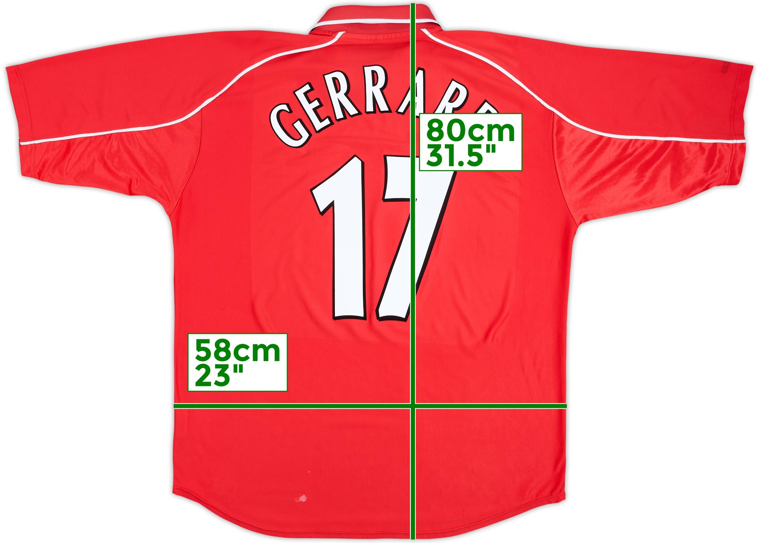2000-02 Liverpool Home Shirt Gerrard #17 - 7/10 - (XL)