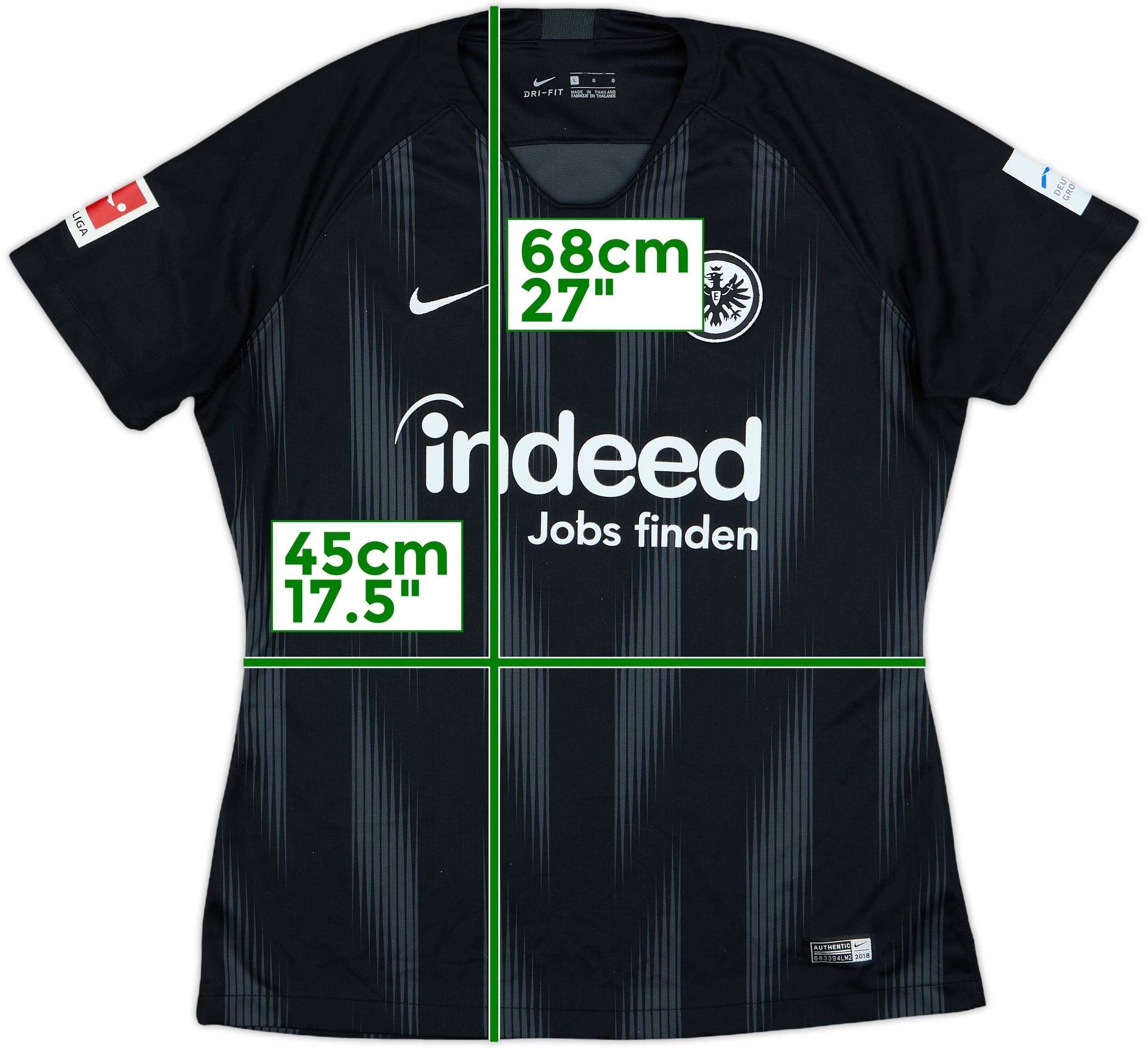 Eintracht Frankfurt Borré 19番　ボレ　ユニフォーム 2018-19 Eintracht Frankfurt Home Shirt Rebic #4 - 5/10 - (Women's L)