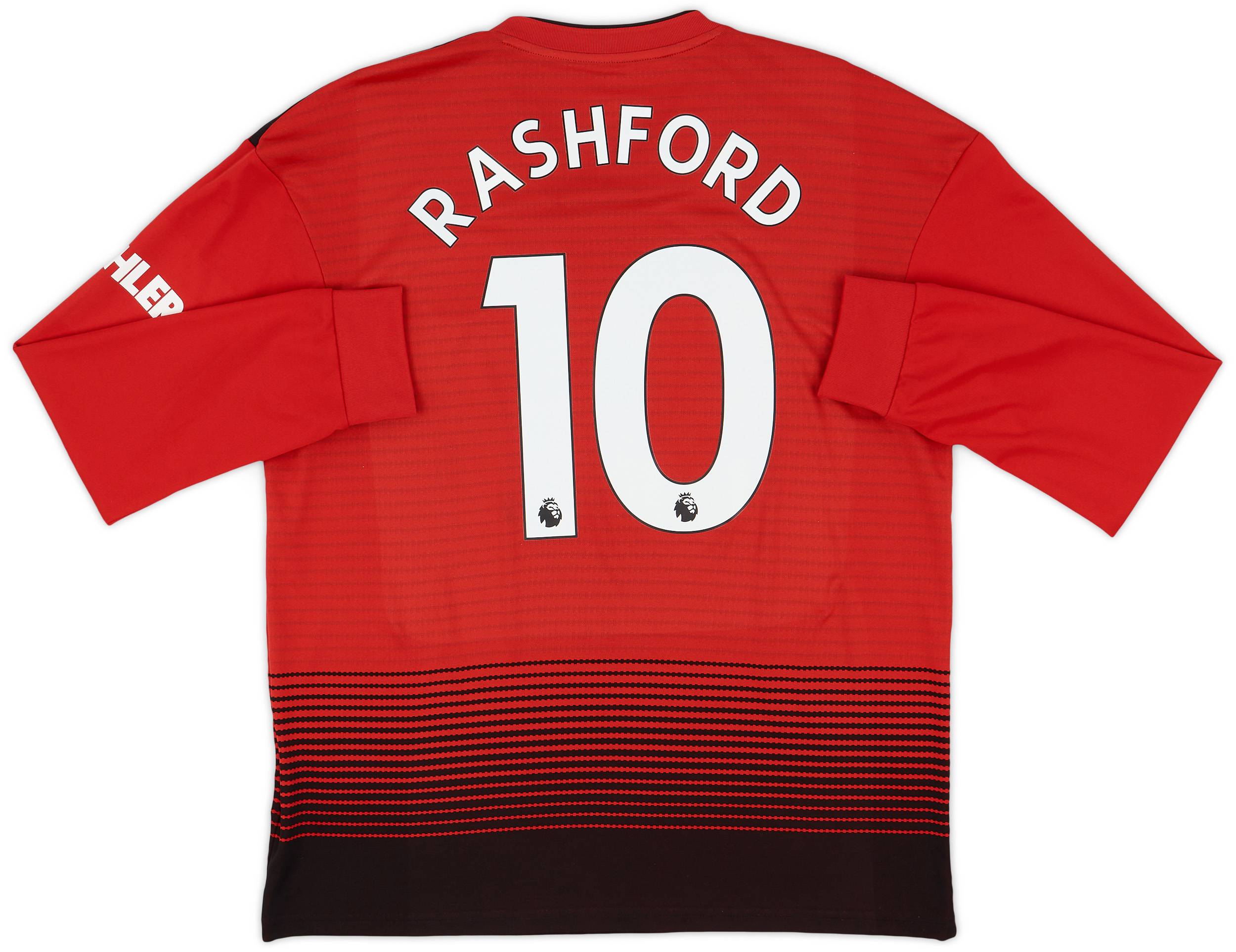 2018-19 Manchester United Home L/S Shirt Rashford #10 - 9/10 - (L)