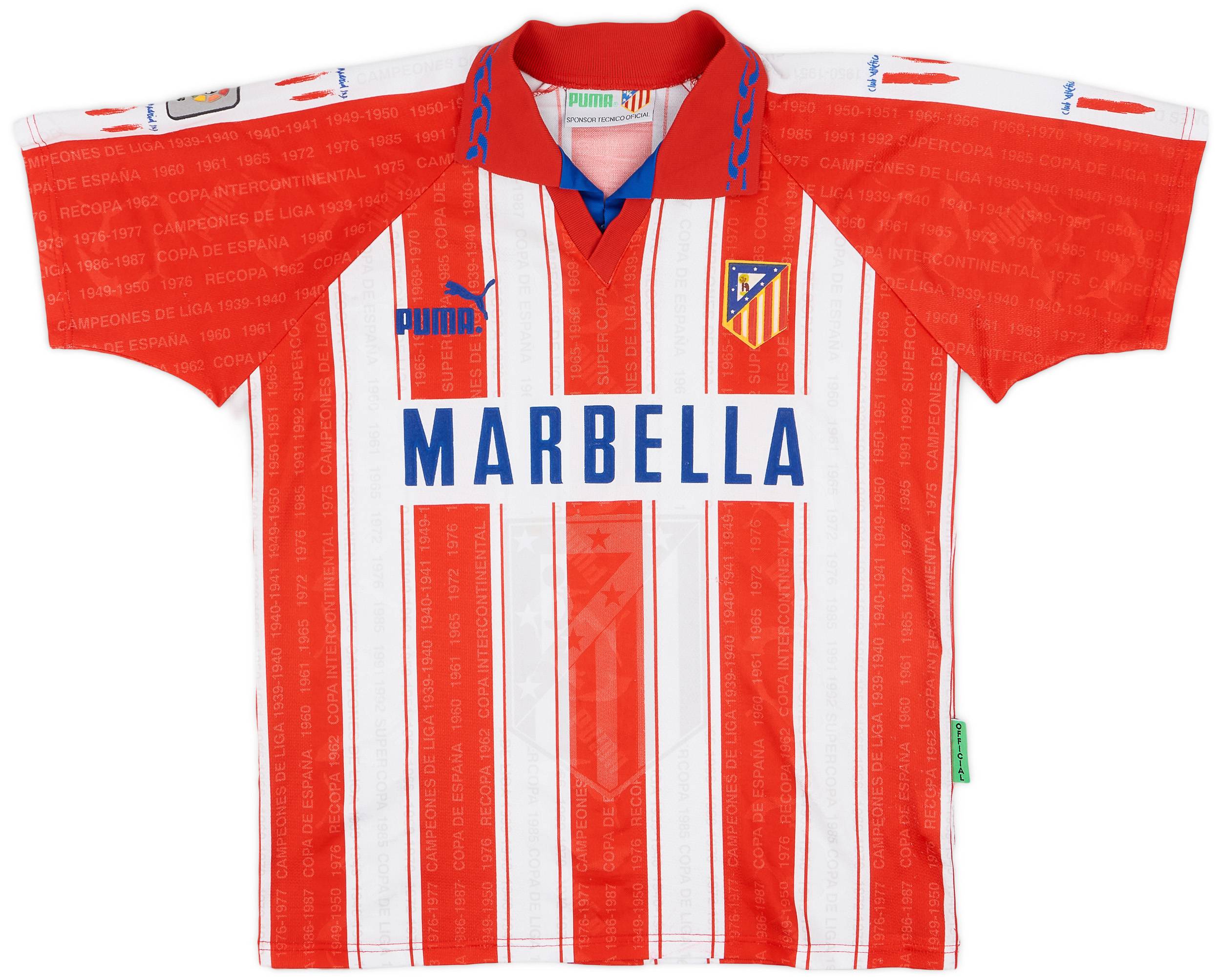 Atlético de Madrid uniform jersey shirt 1995-96 Atletico Madrid Home Shirt - 7/10 - (S)