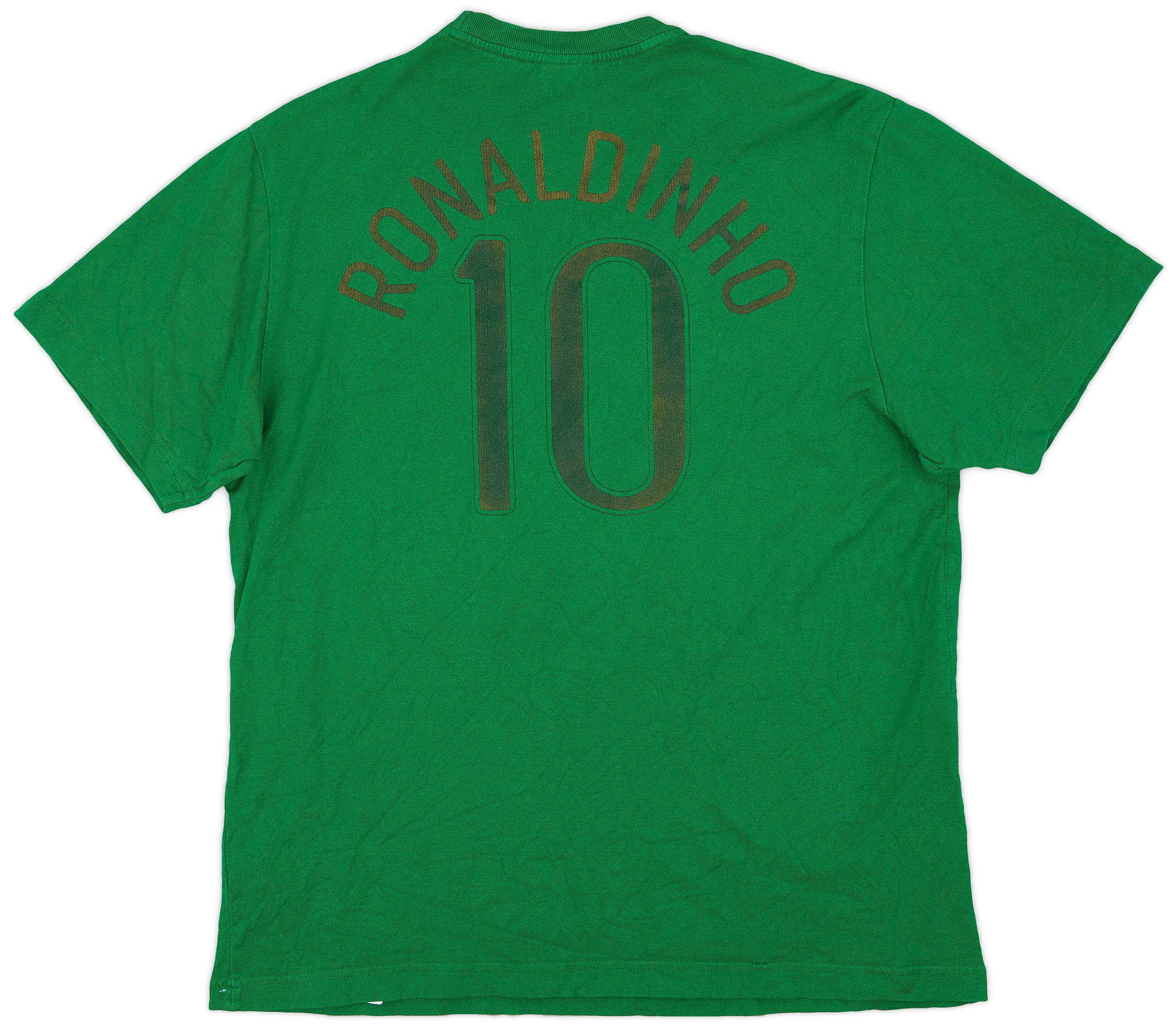 NIKE サッカーシャツ ブラジル 00s 銀タグ RONALDINHO 10番 fdad0afbd8d736aff20096e2716e2f