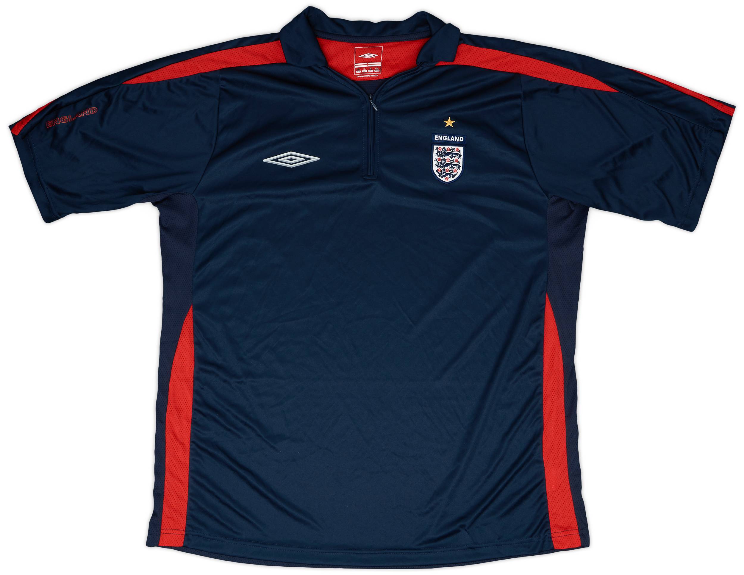 2003-05 England Umbro 1/4 Zip Polo Shirt - 8/10 - (XL)