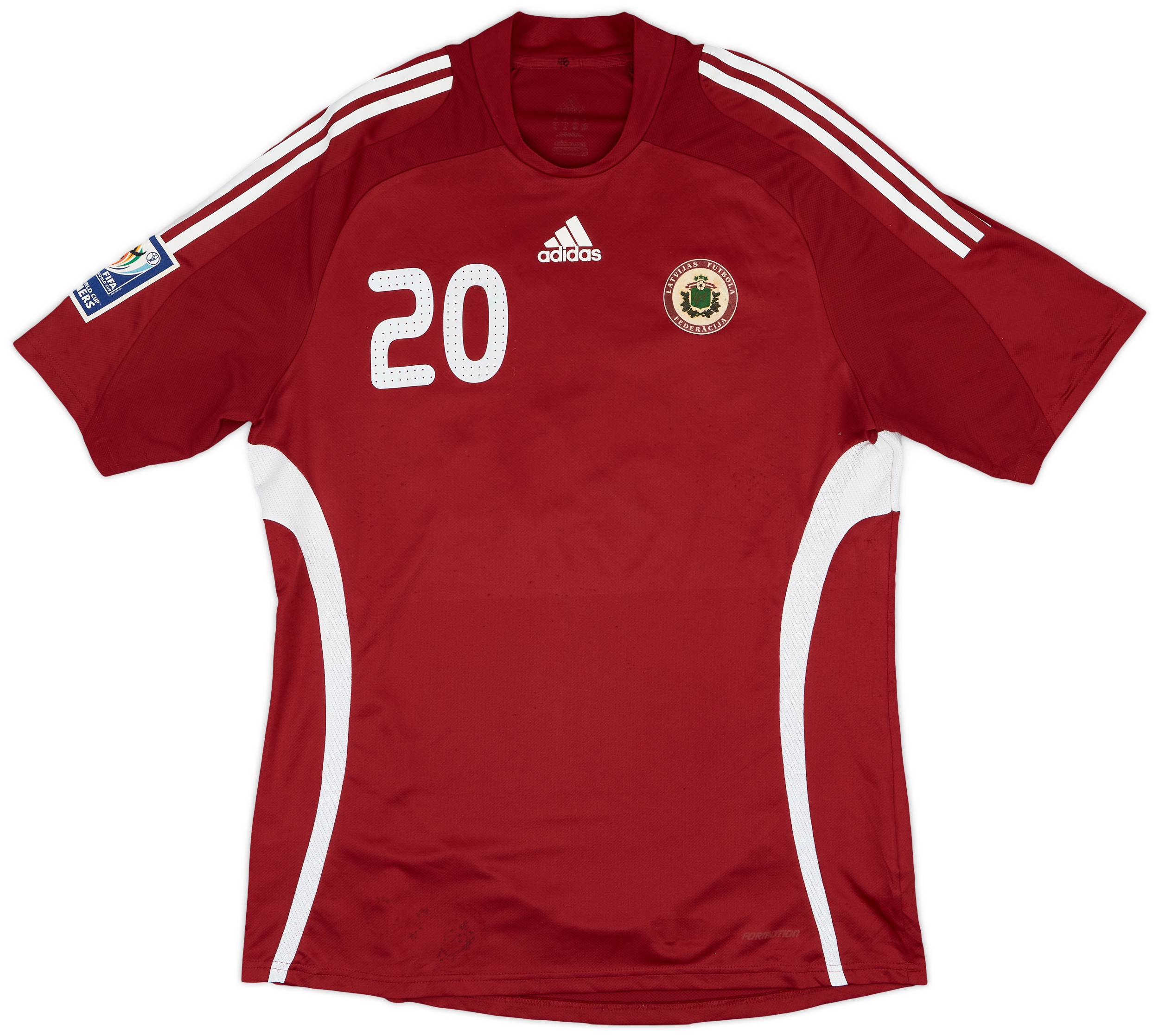 2008-10 Latvia Match Issue World Cup Qualifiers Home Shirt #20