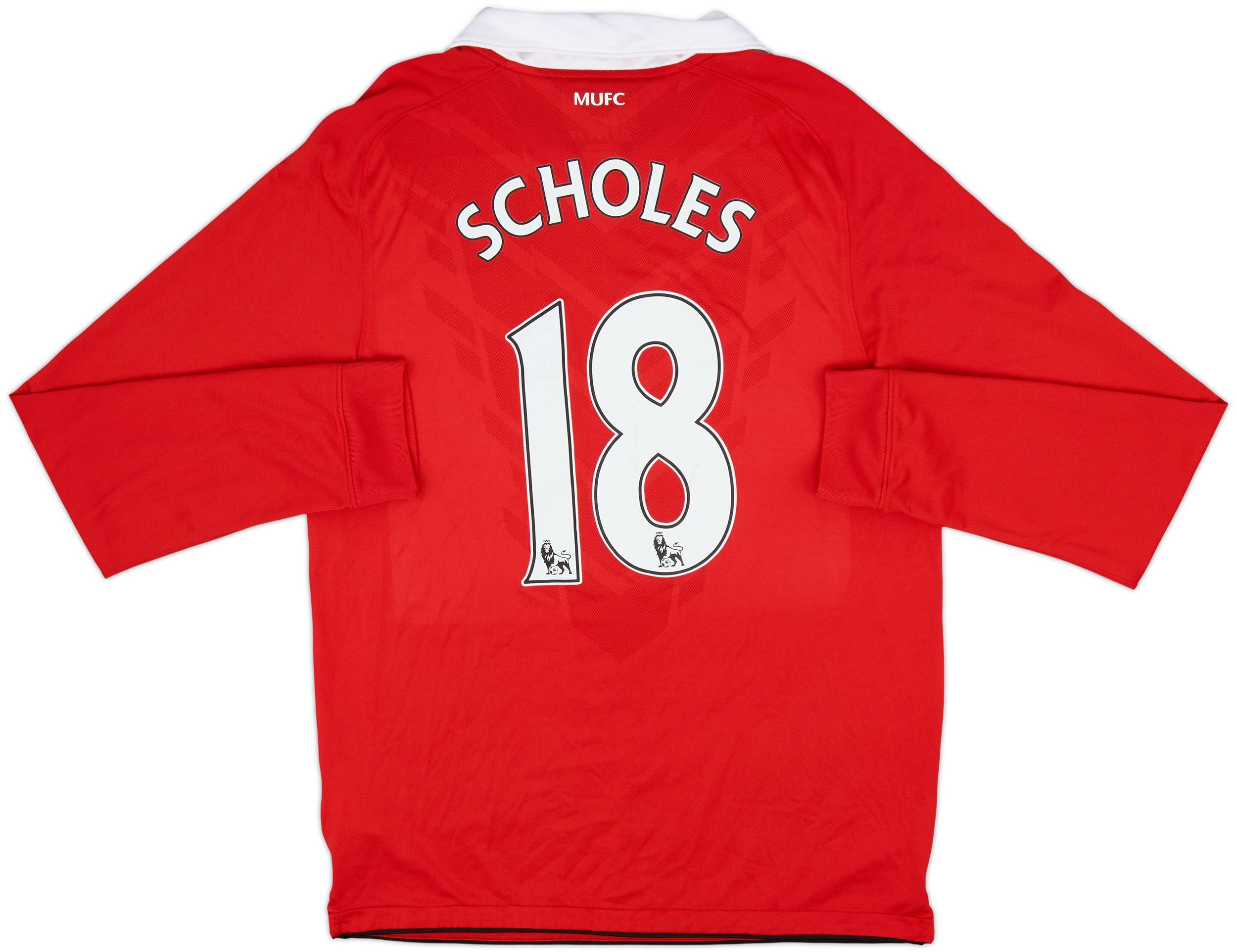 2010-11 Manchester United Home L/S Shirt Scholes #18 - 7/10 - (M)