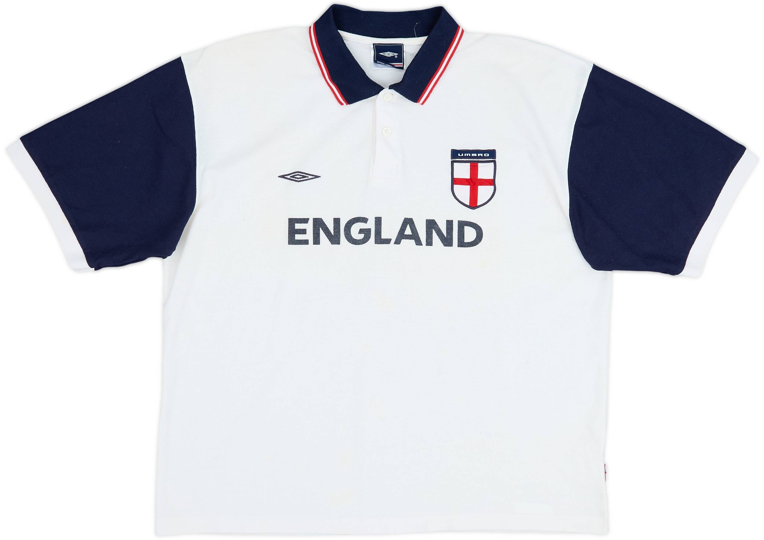 02-04 England UMBRO正規品 2002-04 England Umbro Polo Shirt - 7/10 - (XL)