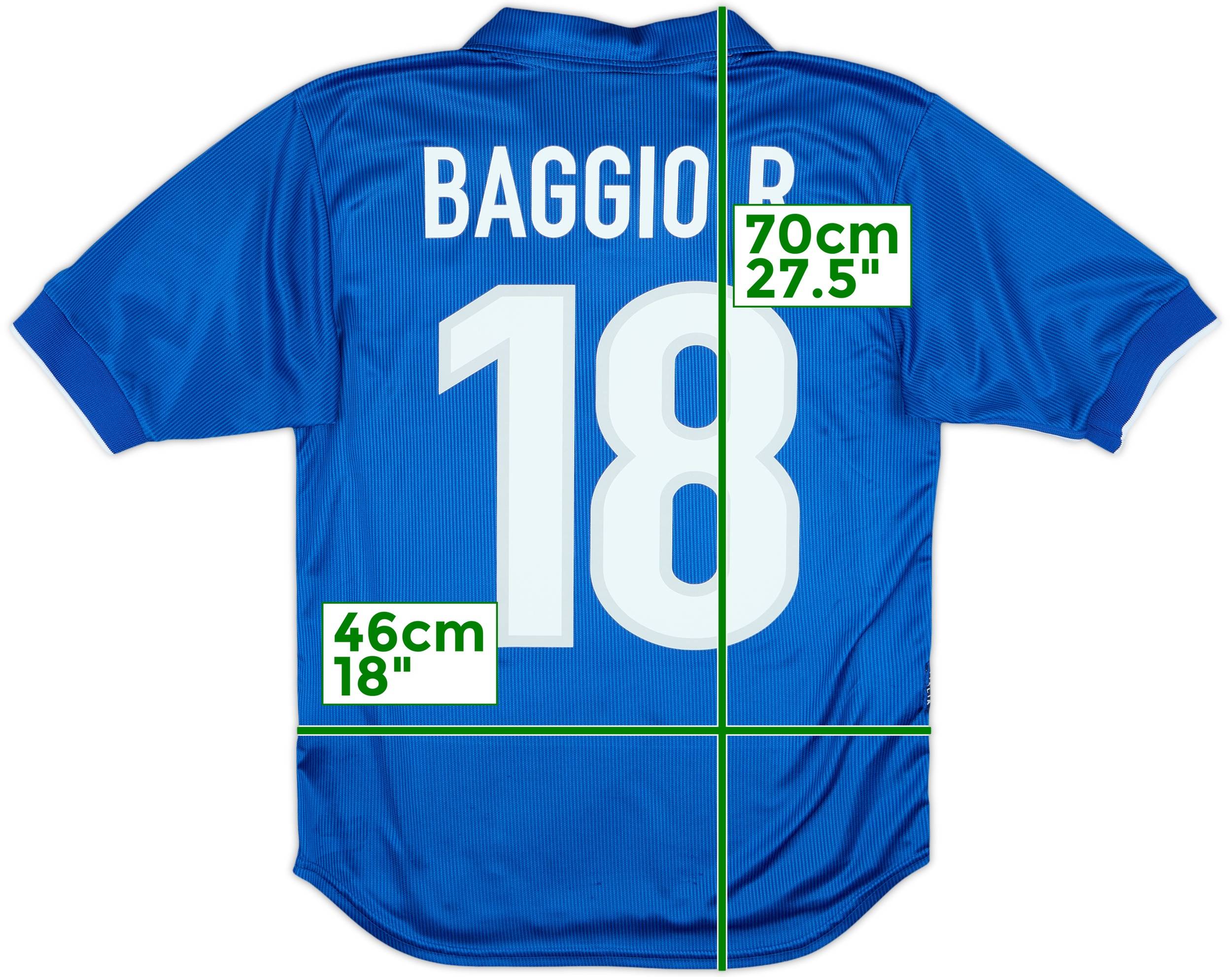 1997-98 Italy Home Shirt Baggio R. #18 - 8/10 - (S)