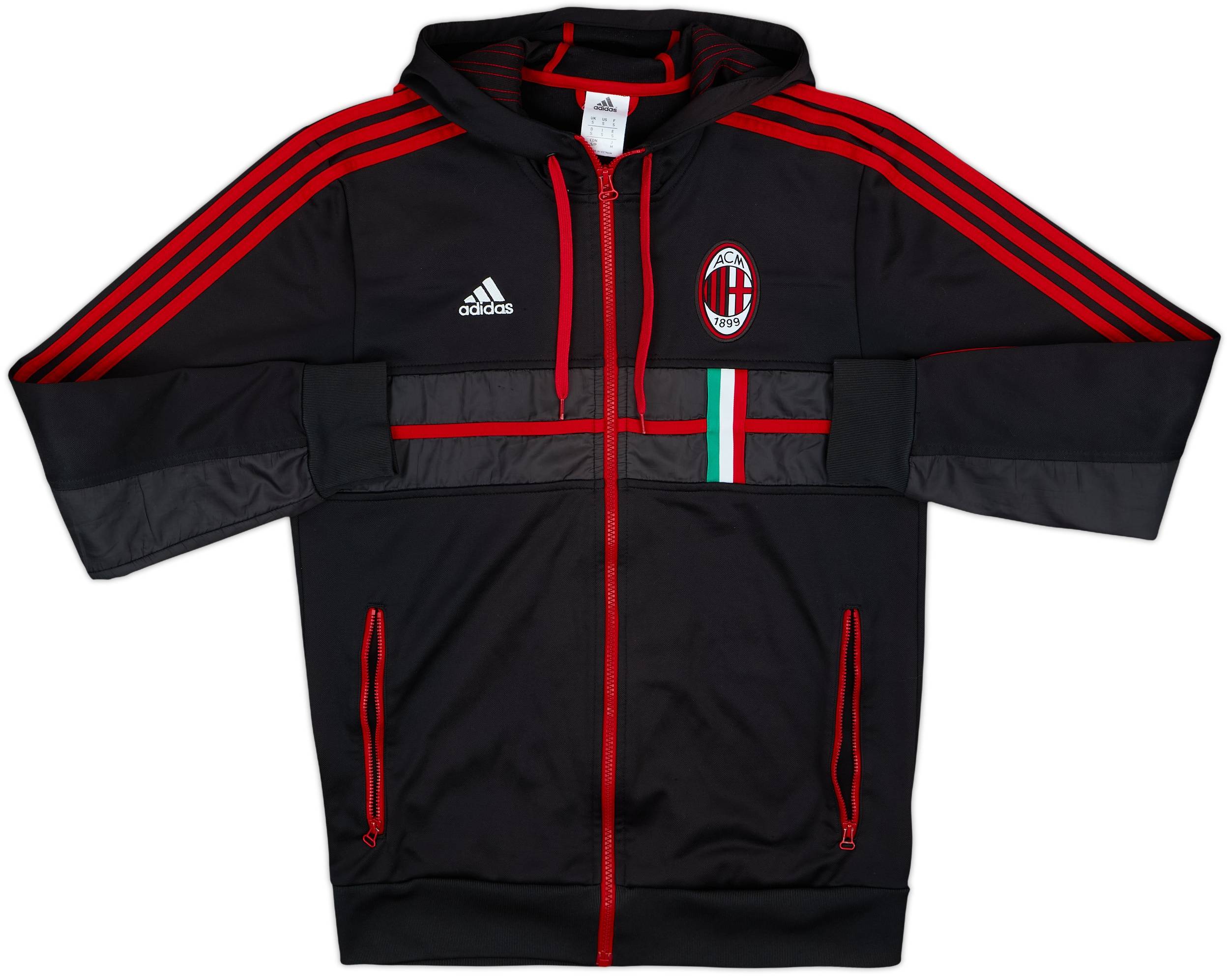 2012-13 AC Milan adidas Hooded Track Jacket - 8/10 - (S)
