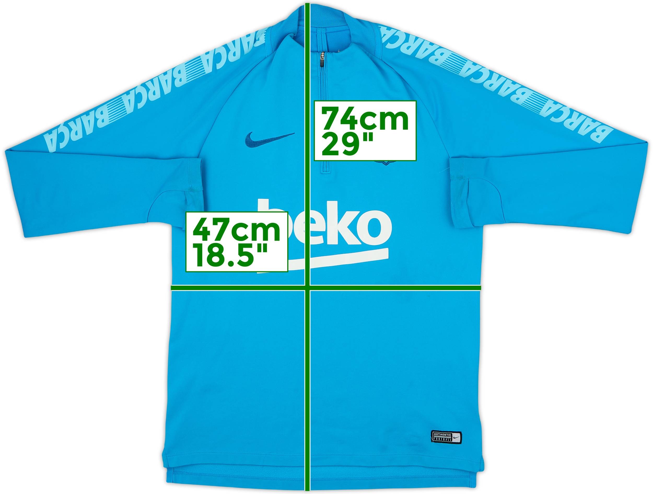 【NIKE】FCバルセロナ18-19 バスケットボールジャージ　サイズM 2018-19 Barcelona Nike 1/4 Zip Training Top - 6/10 - (S)
