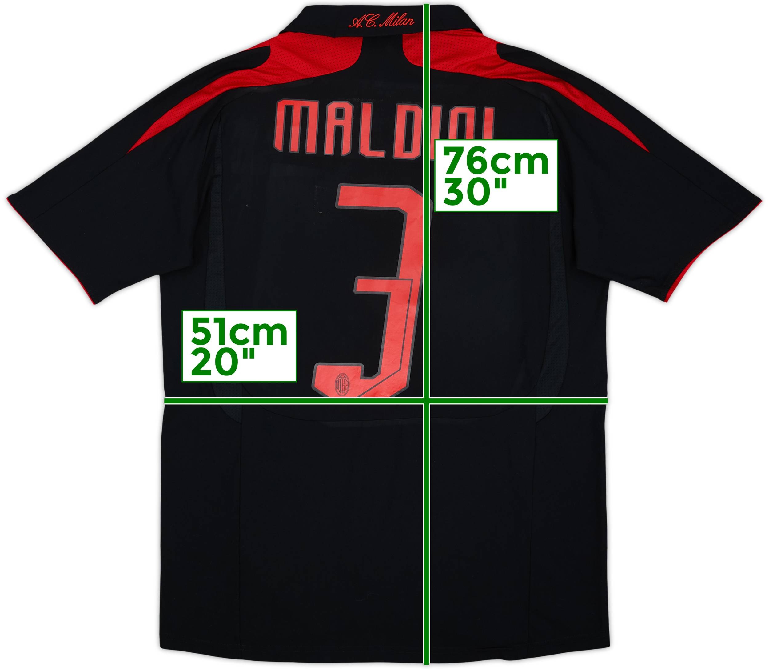2007-08 AC Milan Third Shirt Maldini #3 - 5/10 - (S)