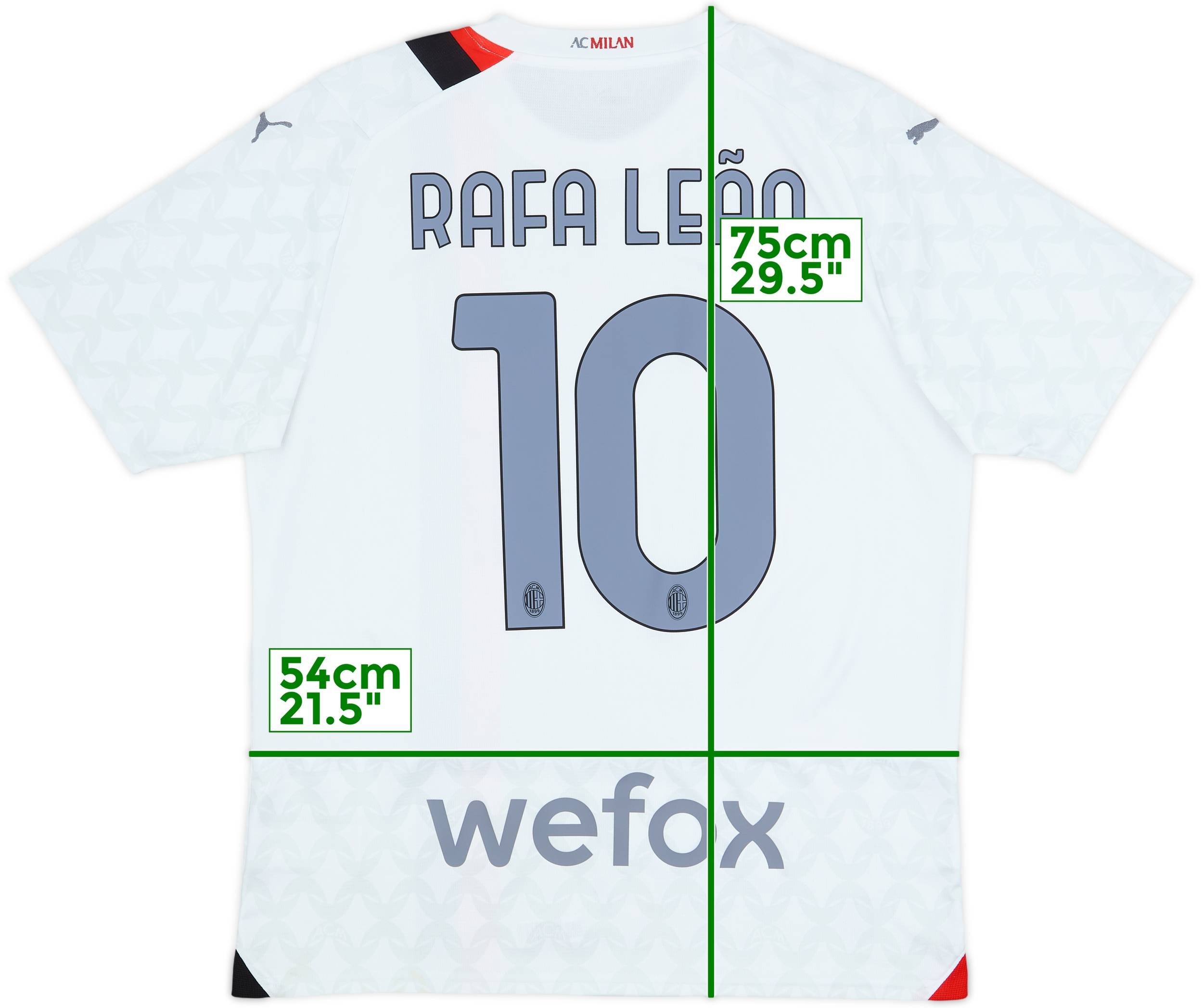 2023-24 AC Milan Away Shirt Rafael Leao #10 - 5/10 - (L)