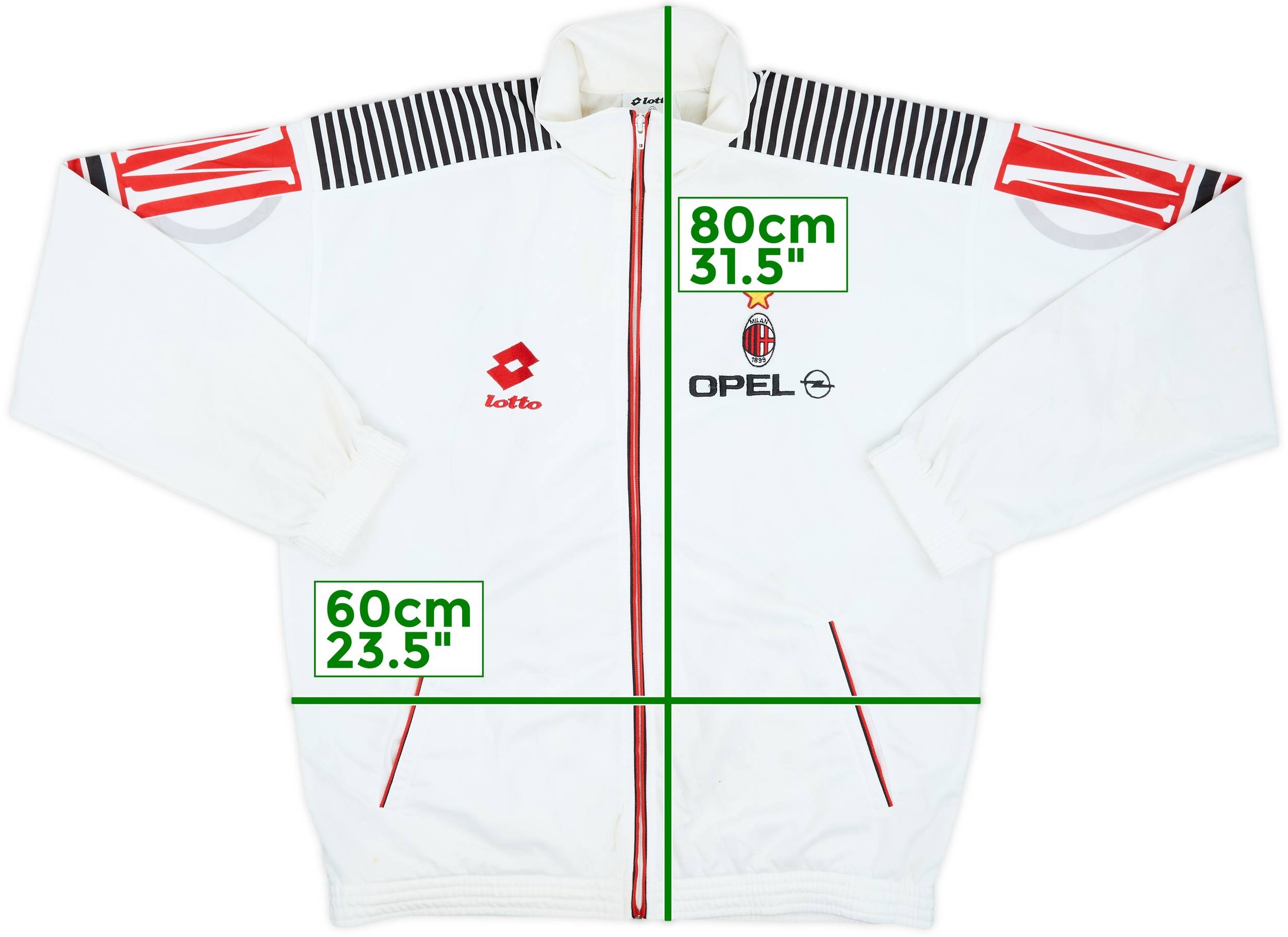 1995-96 AC Milan Lotto Track Jacket - 6/10 - (XL)